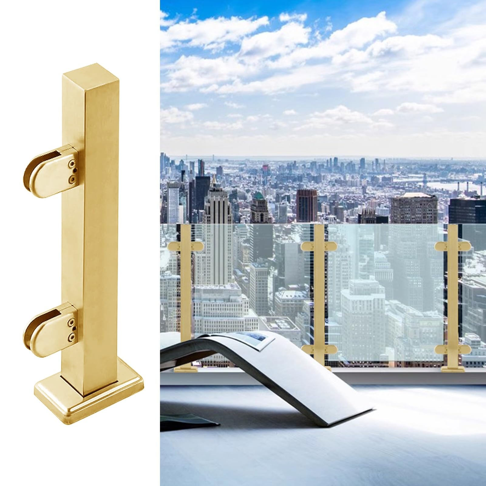 Abrazaderas para escaleras y terrazas que eliminan vistas tapadas en barandillas