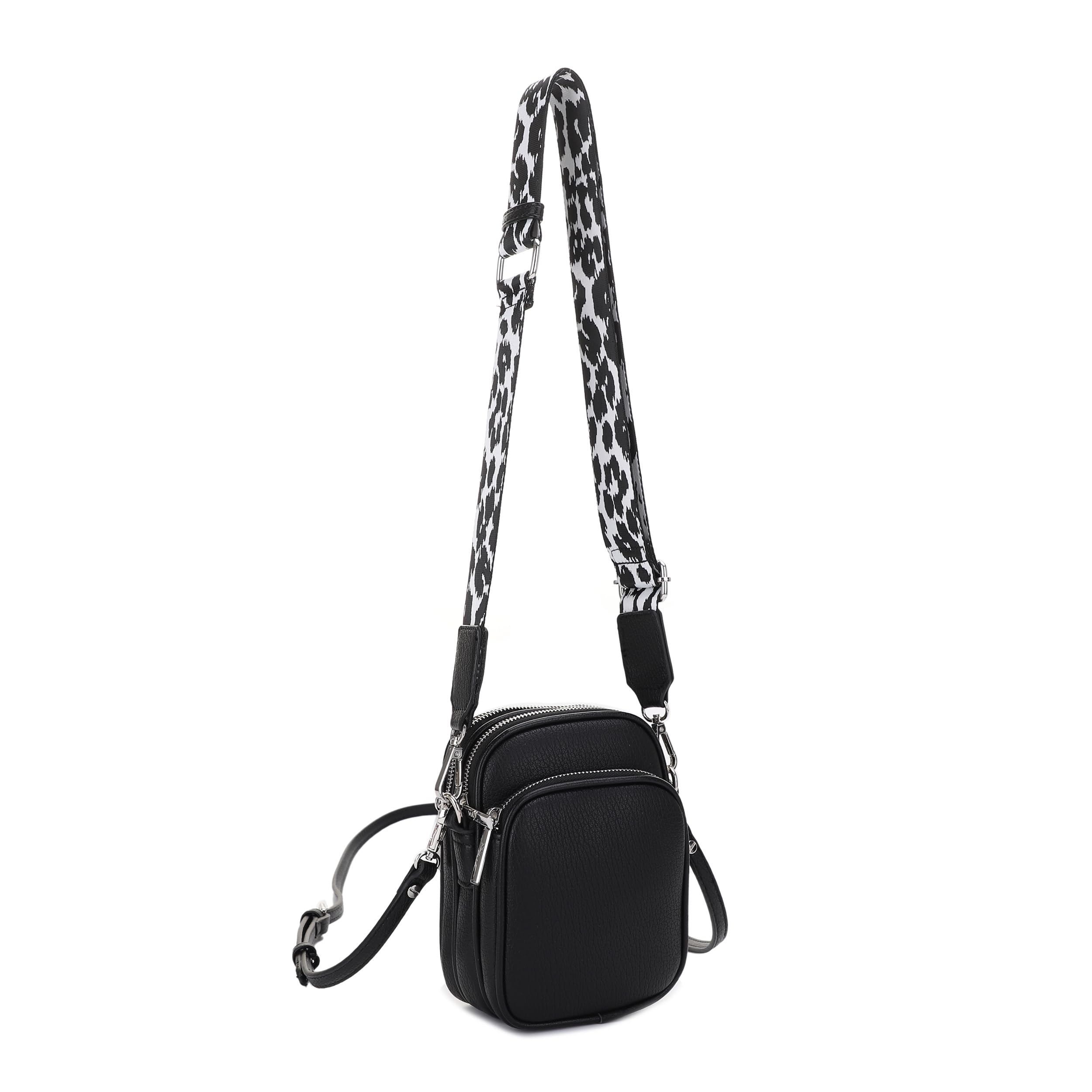 Mali+Lili Small Crossbody Bag for Women, Triple Compartment Shoulder Bag with Double Strap