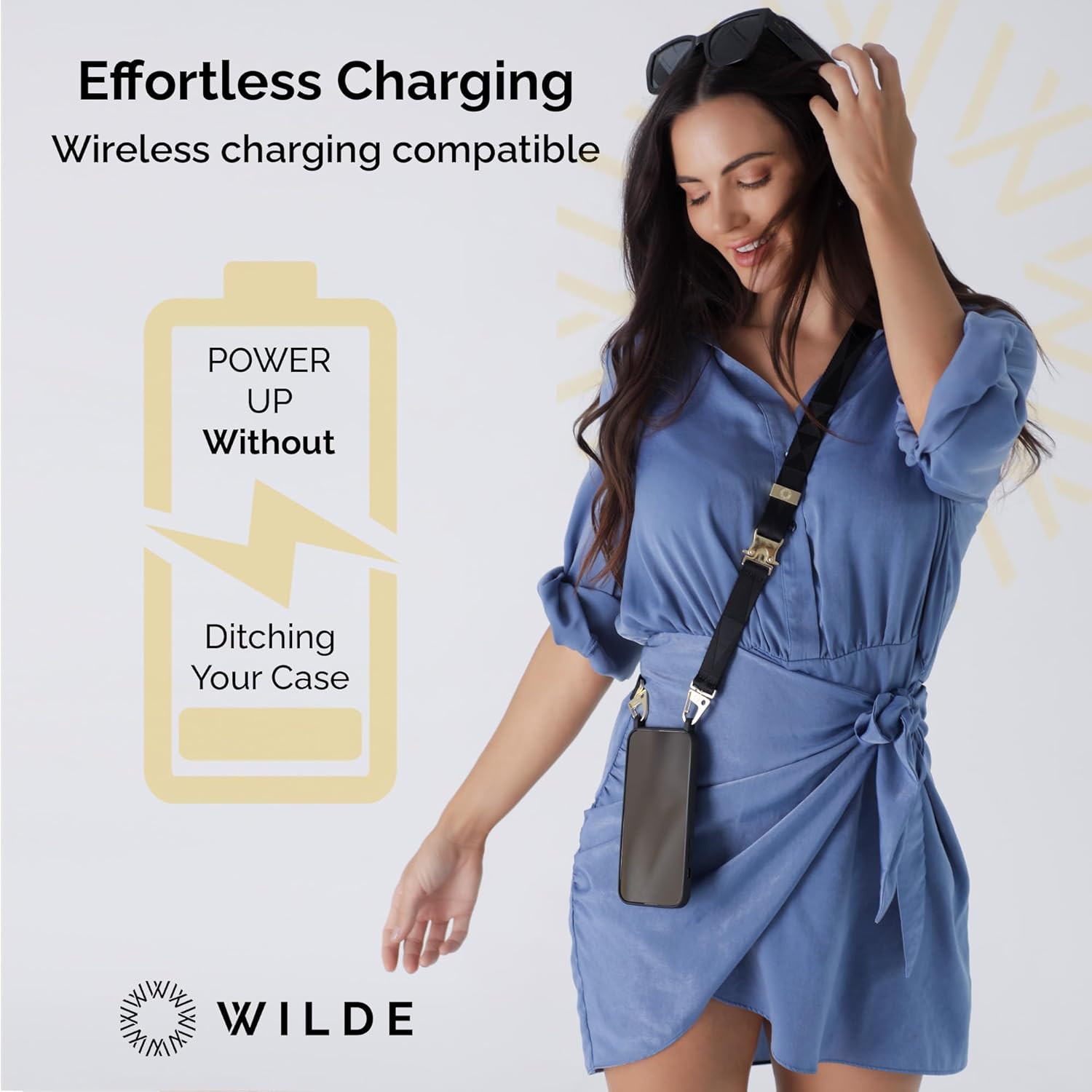 WILDE iPhone 14 Pro Max Case with Strap, Crossbody iPhone 14 Pro Max Case with Adjustable Strap 50–150cm, TPU Shockproof Drop Protection Phone Lanyard Cover with Raised Camera & Screen Edges, Black - Image 4