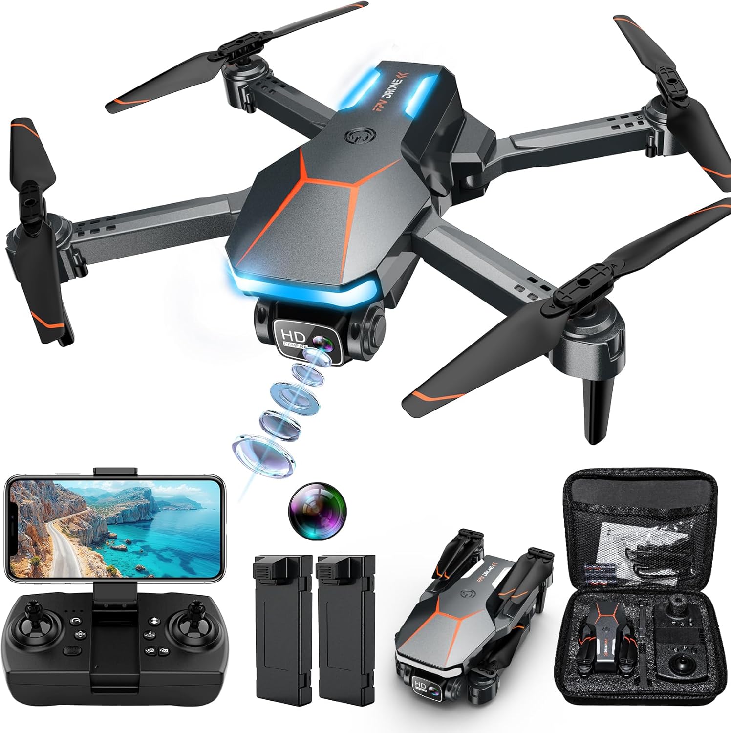 Drone with Camera 1080P FPV Foldable