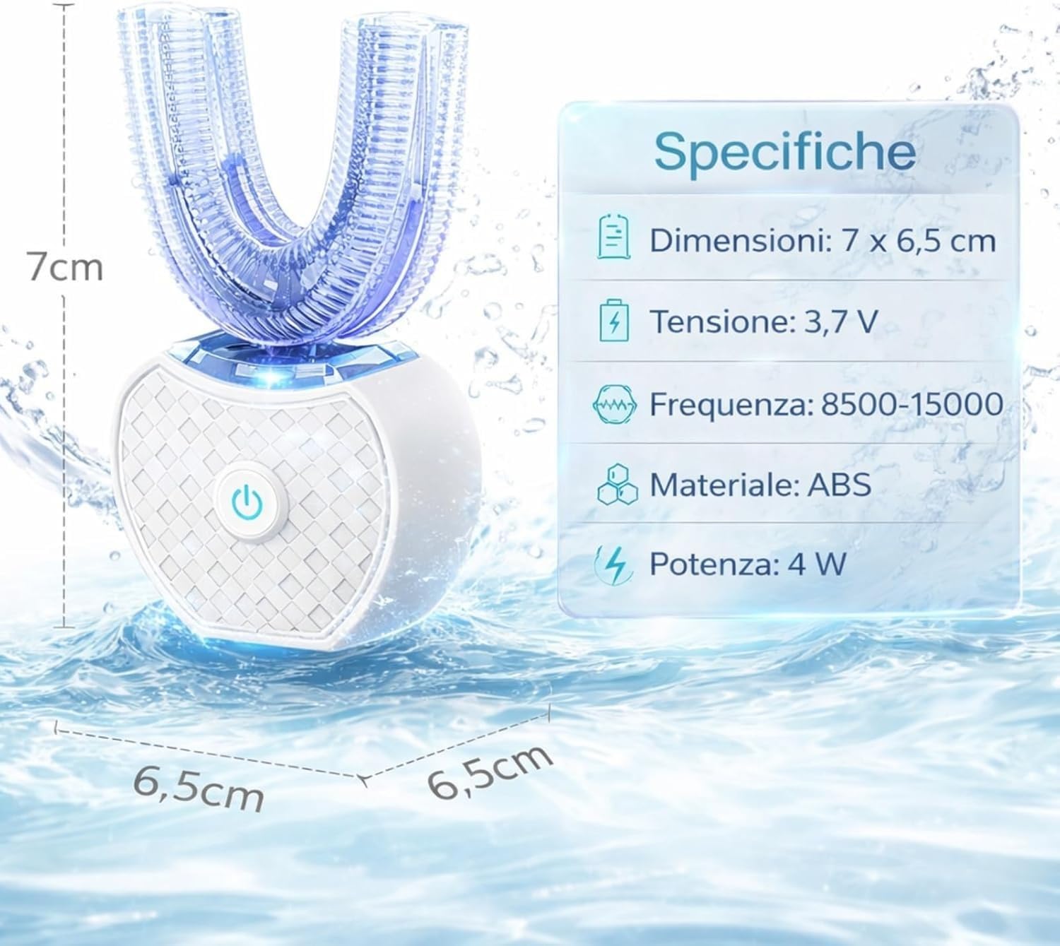 Toothbrush, Spazzolino Sonico 360° Con Pulizia Automatica, Spazzolino Elettrico Sonico Wireless a Ultrasuoni Testina in Silicone Alimentare (blu e rosa （2PCS）)