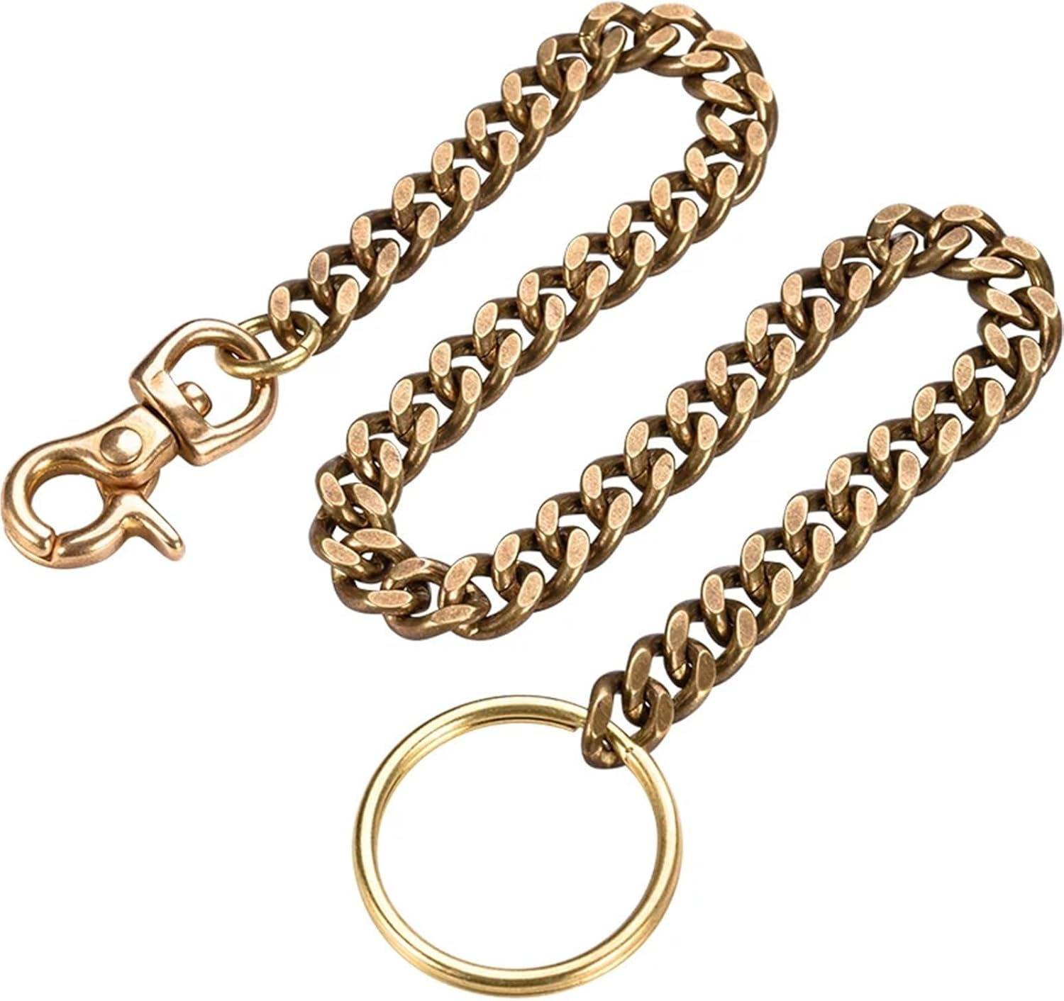 長さ39cmの真鍮製ズボン用ジーンズウォレットチェーンキーホルダー（バイク・バイカー用） 真鍮