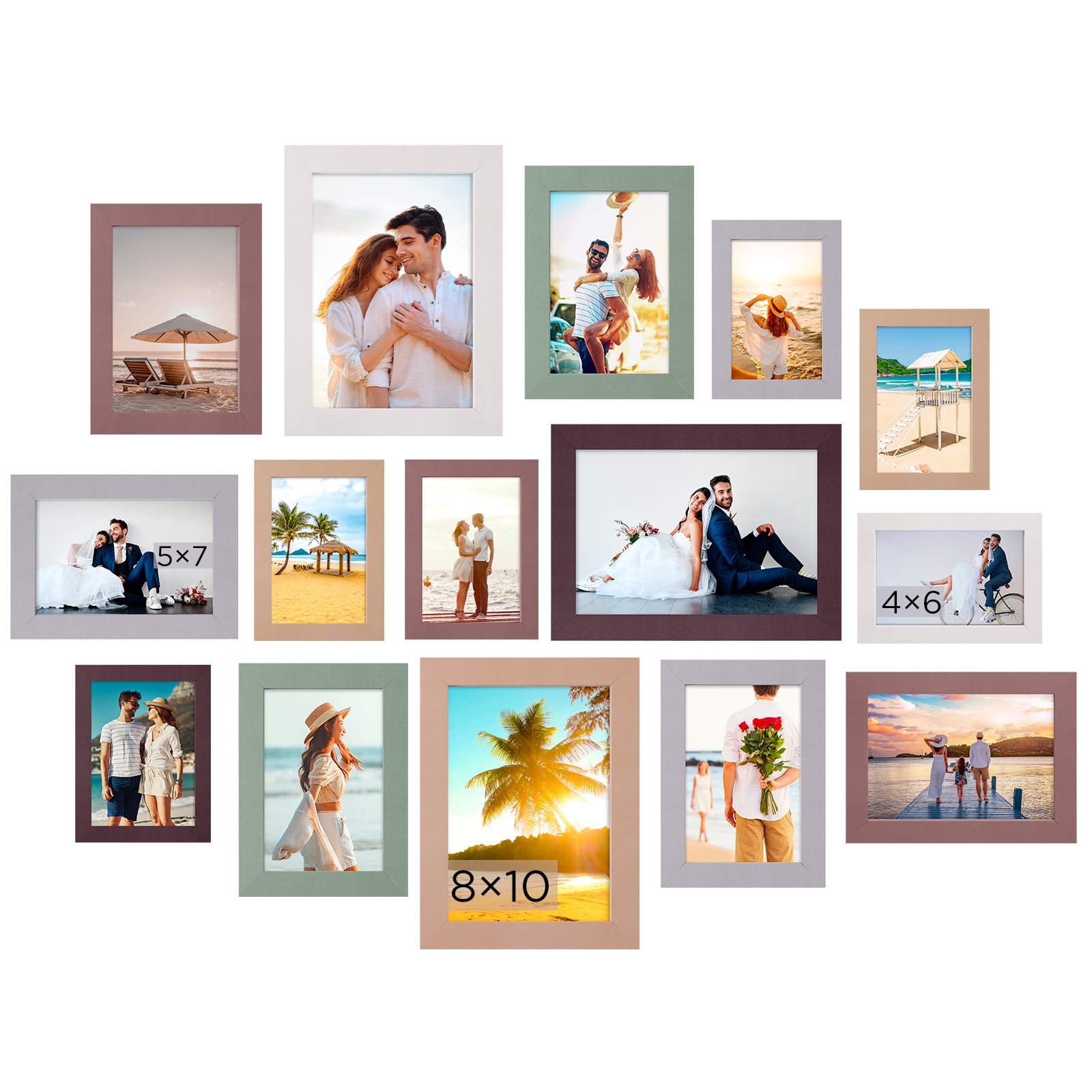 LIKELEMENTS フォトフレームセット Amazon.com - Funtopia 15 Pack Picture Frames, Gallery Wall Frame