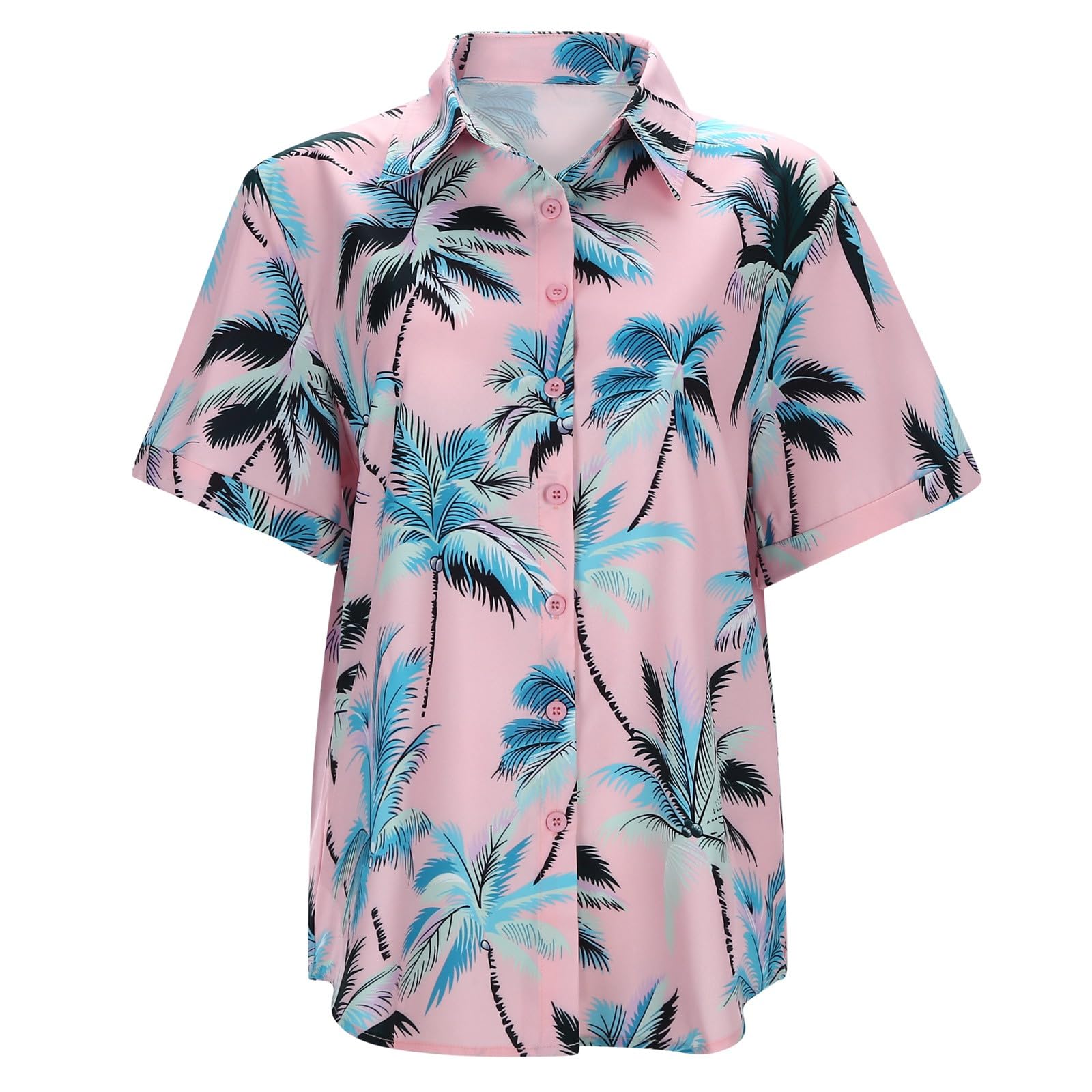 Lustige tropische Hemden für Damen, kurzärmelig, lässig, Sommer, Hawaii, Button-Down, Aloha, Karibik-Kreuzfahrt, Grafik, 80er-Jahre-Shirt, Strand, Bowling-Shirt, Mexiko, Kreuzfahrt, Party, Vintage