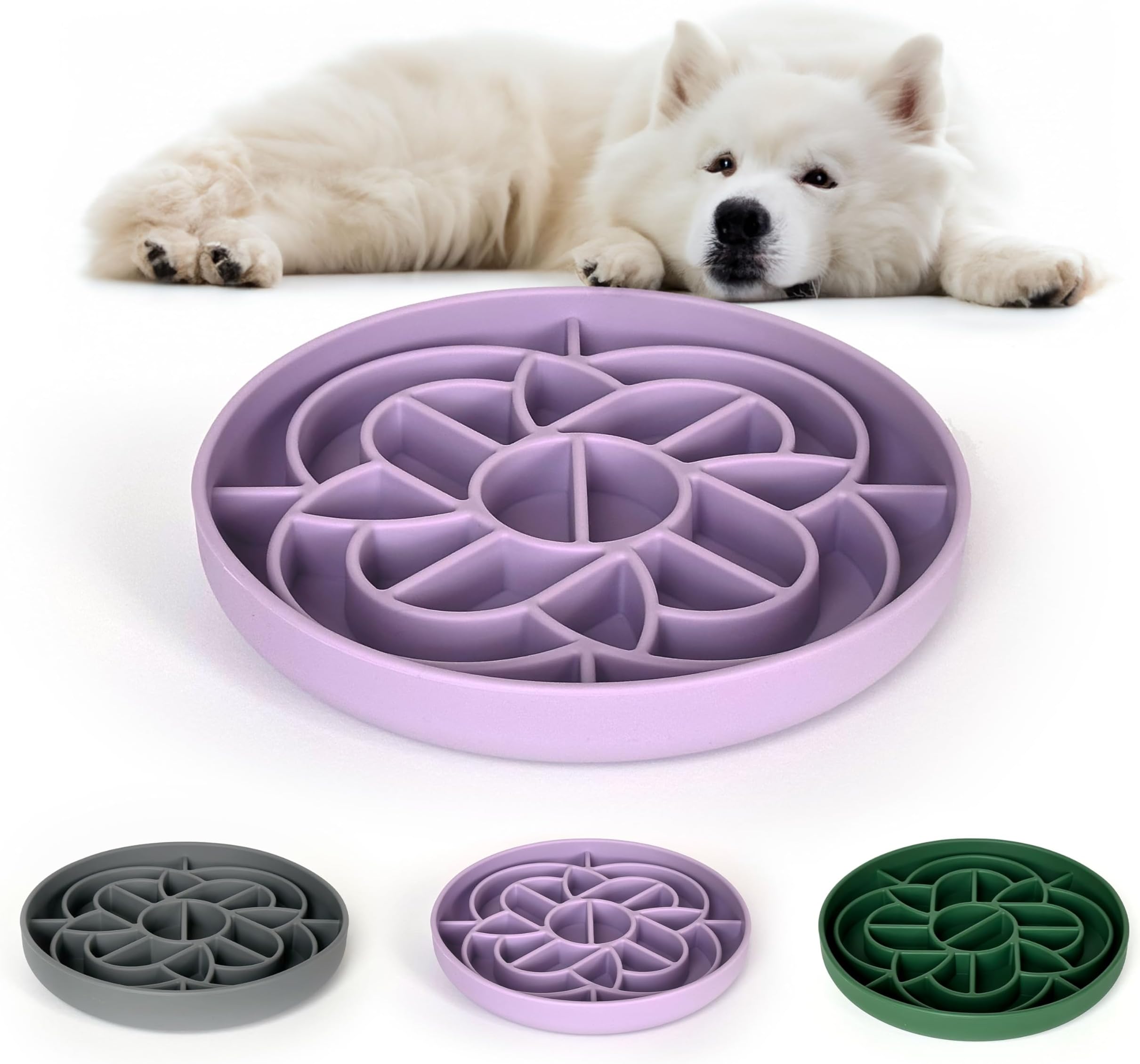 Fgnaic Upgraded Big Slow Feeder Dog Bowl, Silicone Dog