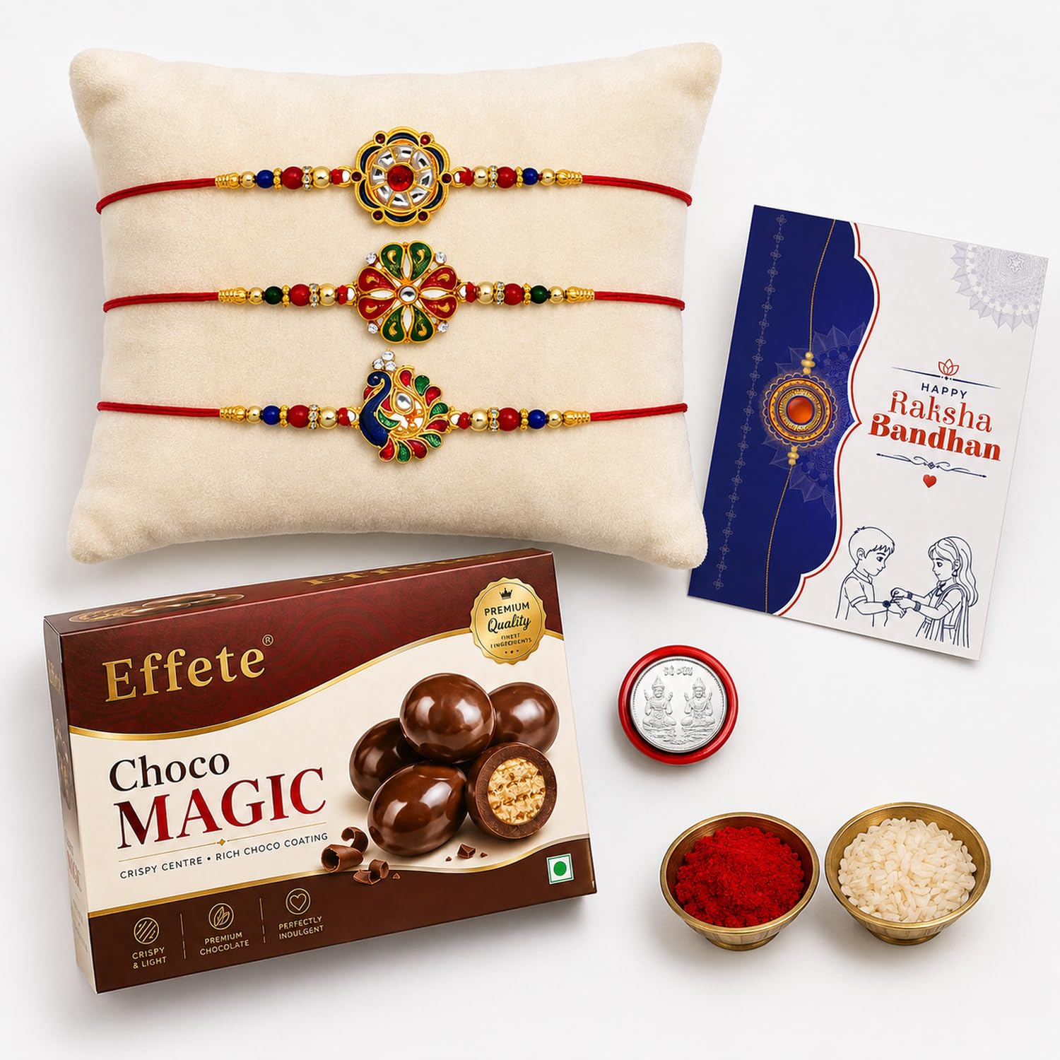 DeoDap Rakhi For Brother Set Of 3, Rakhi For Brother And Bhabhi, Rakhi With Chocolate, Rakhi With Gift For Brother, Rakhi For Kids, Rakhi Set, Rakhi Combo, Rakhi With Sweets (K3_298+299+304_CM32)-image-28