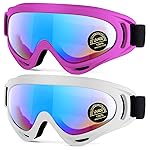 MAMBAOUT 2-Pack Snow Ski Goggles, Snowboard Goggles for Men, Women, Youth, Kids, Boys or Girls