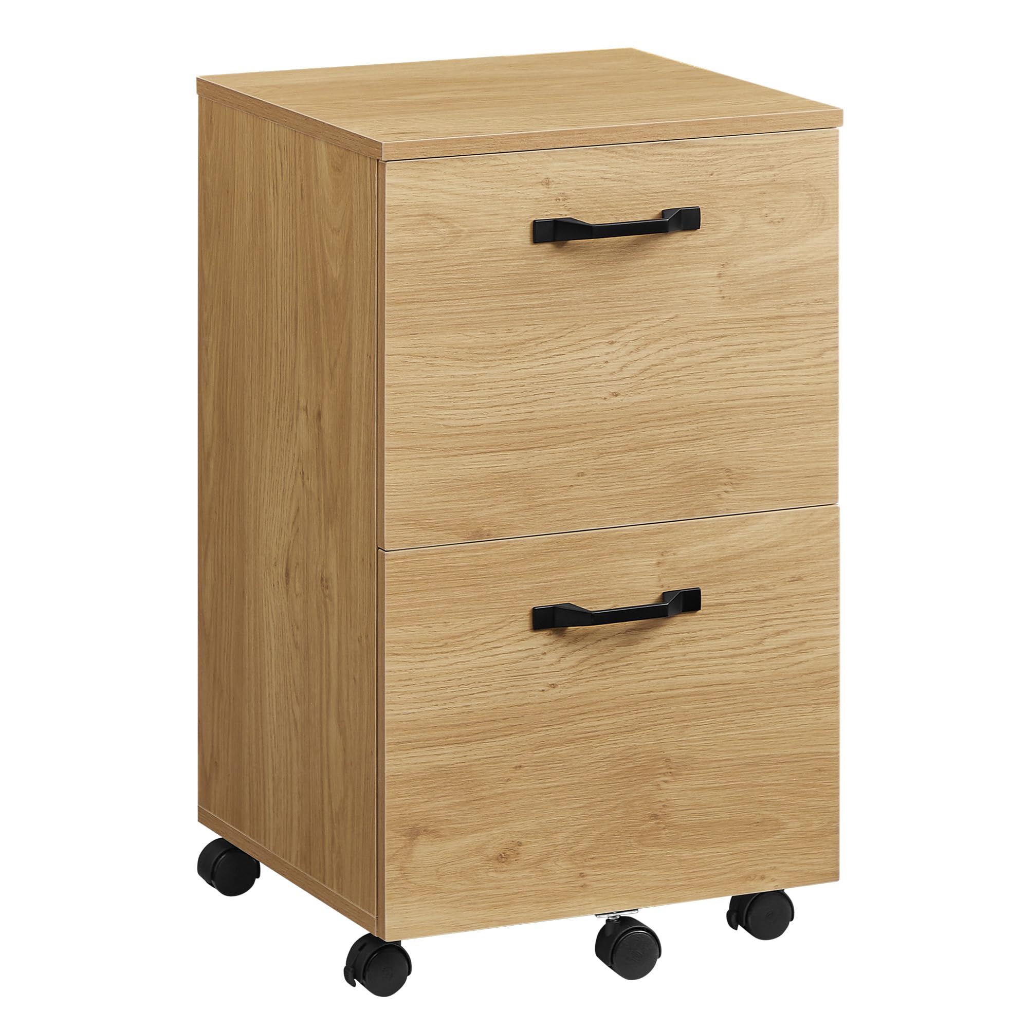 VASAGLE 2-Drawer File Cabinet, Filing Cabinet for Home Office, Small Rolling Printer Stand, A4, Letter-Size Hanging Files, Assembly Required, Straw Yellow UOFC040Y70