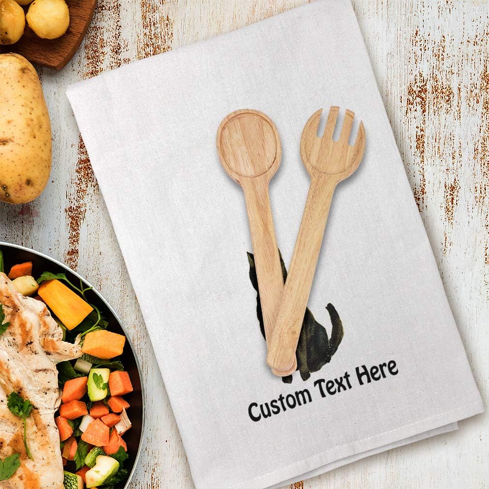 Style In Print Custom Decor Flour Kitchen Towels Black Cat Halloween Vintage Look Holidays and Occasions Holidays and Occasions Halloween Cleaning Supplies Dish Towels Personalized Text Here