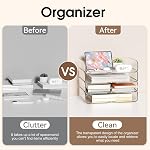 Organisateur de fichiers organisateur de bureau à grande capacité, clairement empilable & Acrylique papier plateau transparent organisateur de papier facile d'accès pour le bureau intérieur & École