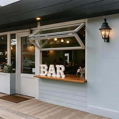 Miniatura 2 de Letrero de bar, luces de marquesina iluminadas colgables, luces LED de letras alimentadas por batería para pub, bar casero, cafeterías y tiendas de