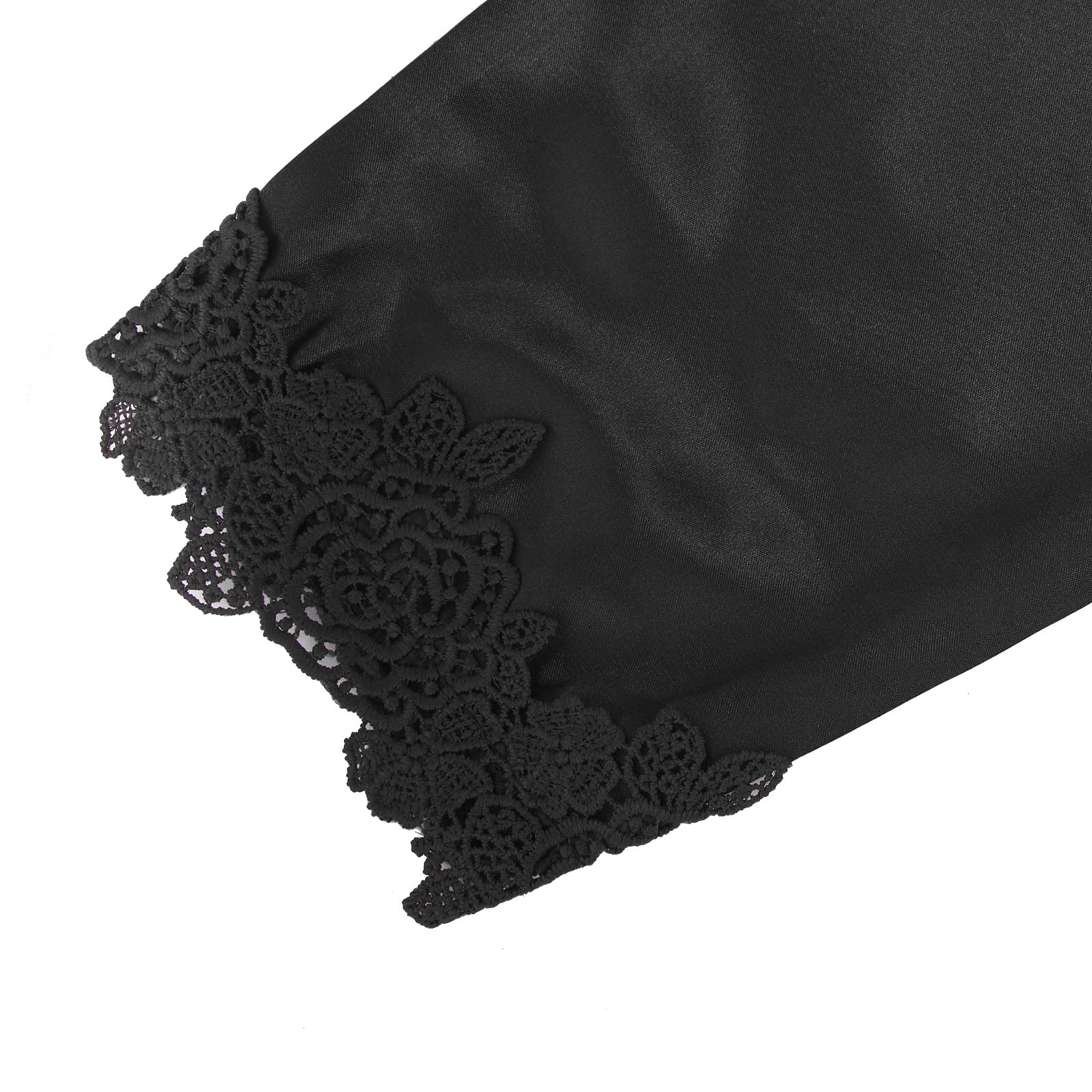 Femme 5 Pièces Satin Pyjama Set, Dentelle Kimono Robe Pyjama Set, Sexy Négligé Short et Pantalon Long Chemise de Nuit 5-pièces, avec Coussinets de Sein