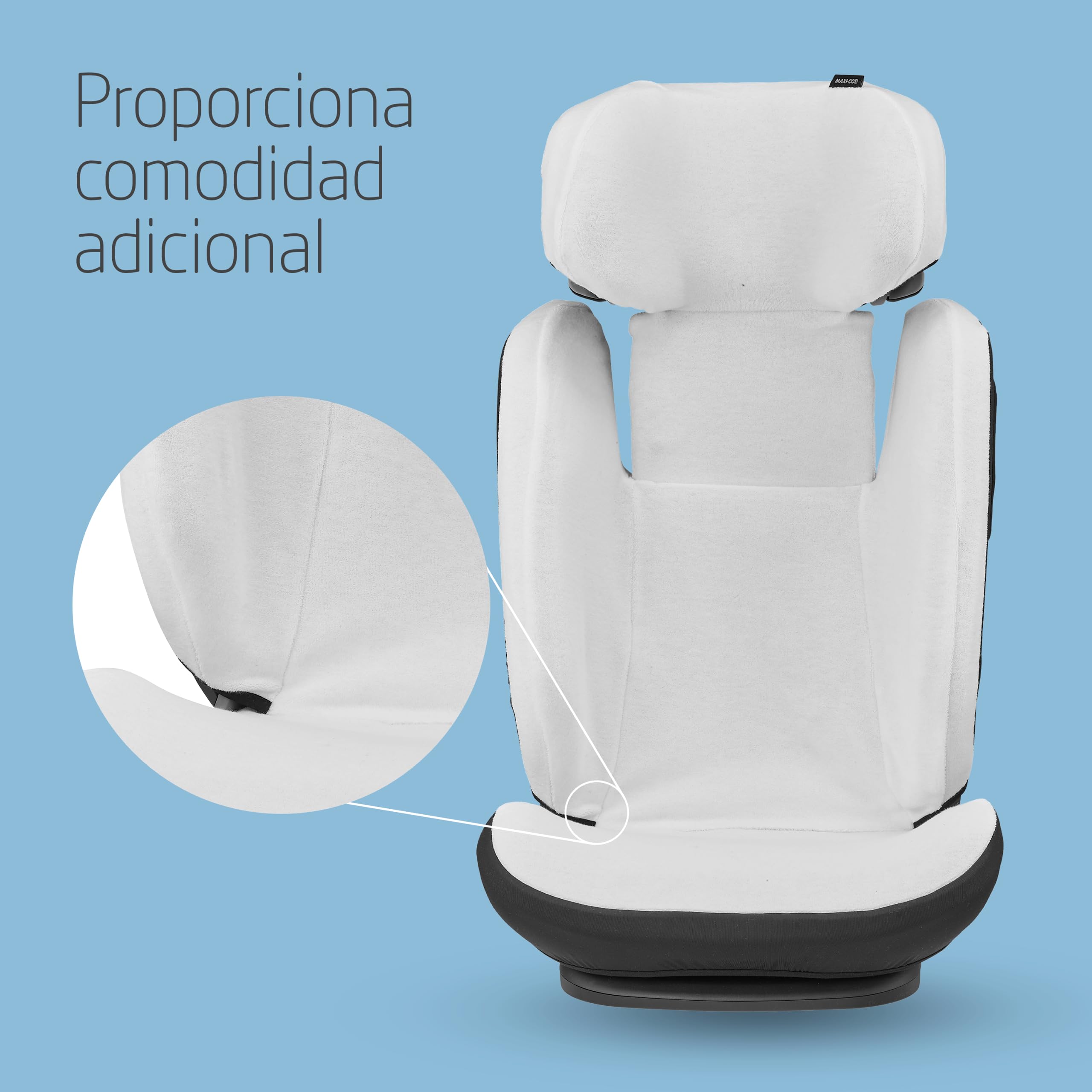 Maxi-Cosi Funda De Verano De Algodón Orgánico Para Rodifix S i-Size, Funda Para Silla De Coche Infantil, Material Transpirable Y Absorbente De Humedad, Algodón Sostenible, Blanco (Blanco Natural)