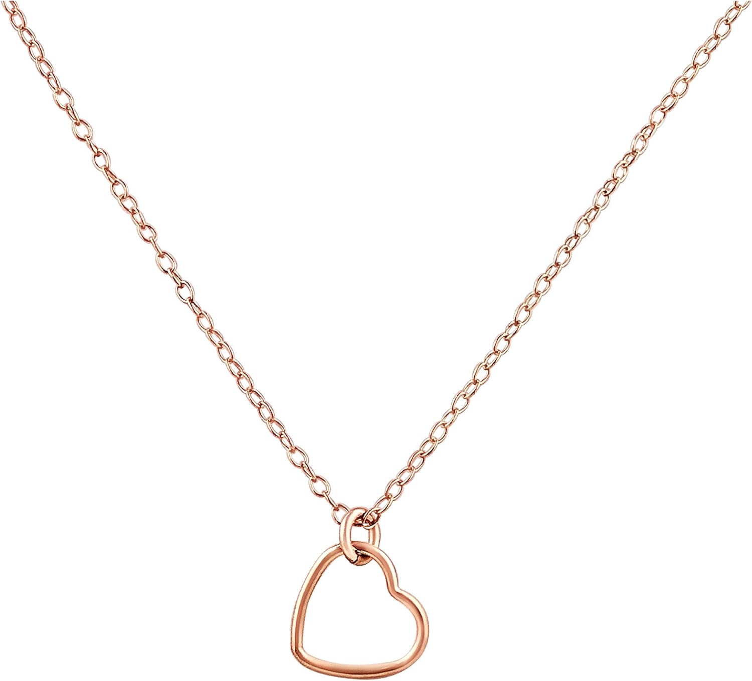Handmade Rose Gold Heart Charm Necklace, 14-16" Adjustable, Delicate Layering Necklace, Easter, Birthday, Anniversary Gift for Wife, Girlfriend, Teen, Girl, BFF