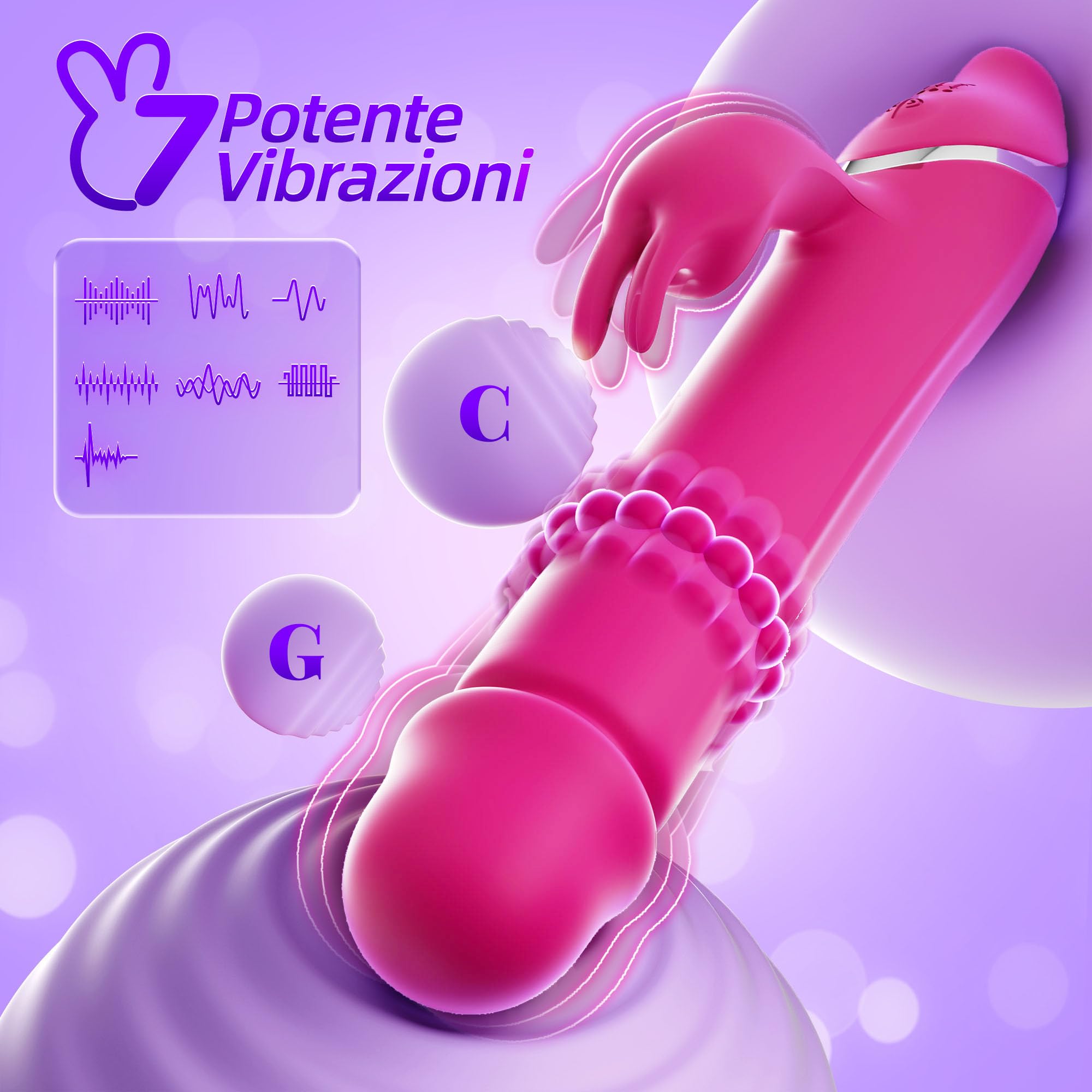 Sex Toys Dildo Vibratoreper donna, 3 In 1 Stimolatore Clitorideo Femminile Vibratori Punto G Squirting 7+7 Vibratore Rabbit Rolling Modalità, Dildo Realistico Anale Sex Toy Plug Analesex Toys Uomo