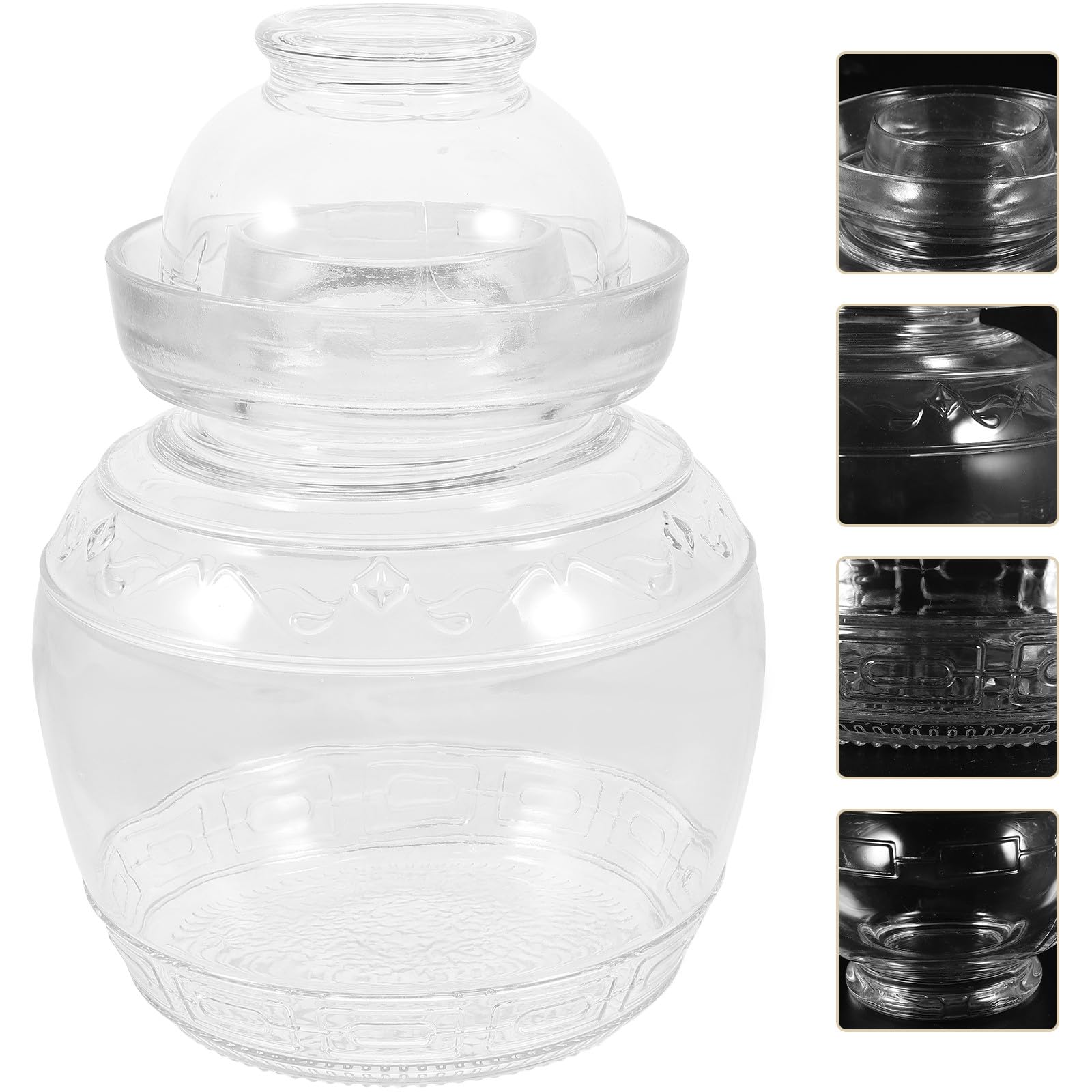 Tarro de Vidrio para Fermentación Doméstica Transparente y Hermético Recipiente para Conservar Encurtidos y Alimentos Cocina Capacidad Diseño Práctico y Duradero