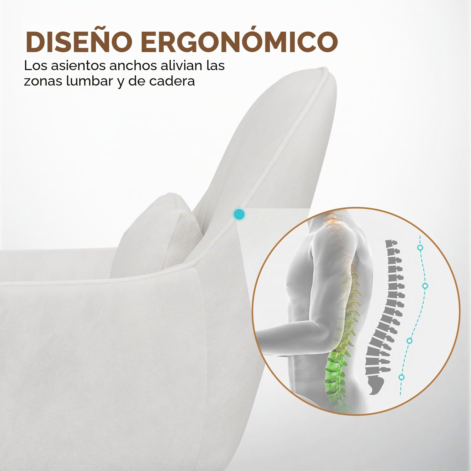 Oficina para teletrabajo, Silla de Terciopelo con reposacabezas, Altura Regulable, Silla de Oficina ergonómica, Silla giratoria para maquillarse, para Dormitorio, hasta 120 kg, Color Blanco