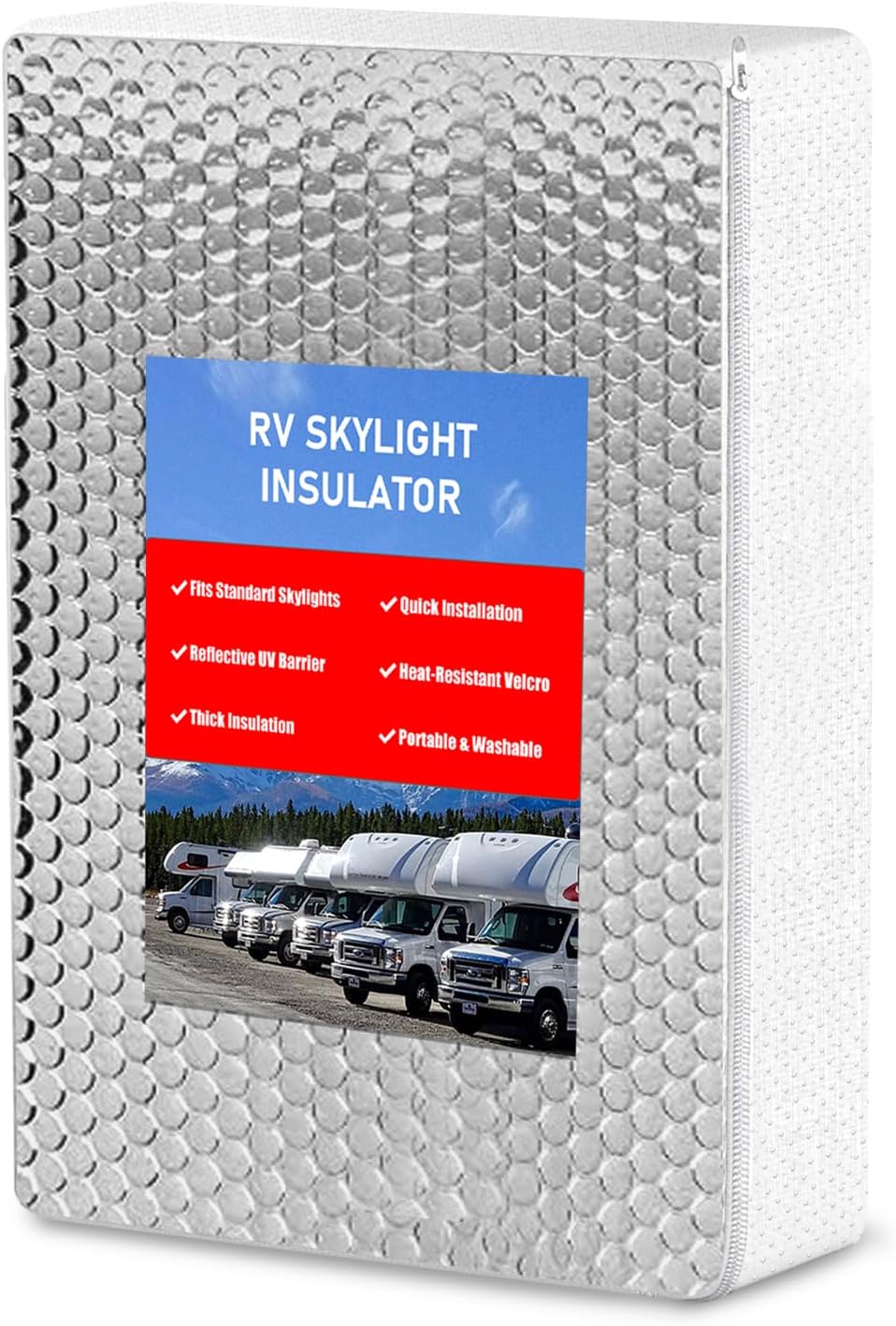1 Pack RV Skylight Insulator 22''x14''X3'', RV Vent Insulator, RV Skylight Cover with Reflective Surface, Waterproof RV Vent Insulation for Inside Camper, RV Skylight Pillow