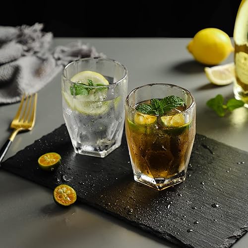 Miniatura 4 de 2,732.0 F TABLETOP Vasos de agua de 10 onzas. Juego de 6 vasos de 3.07 x 3.9 pulgadas, vasos transparentes de uso diario, vasos para agua, jugo,