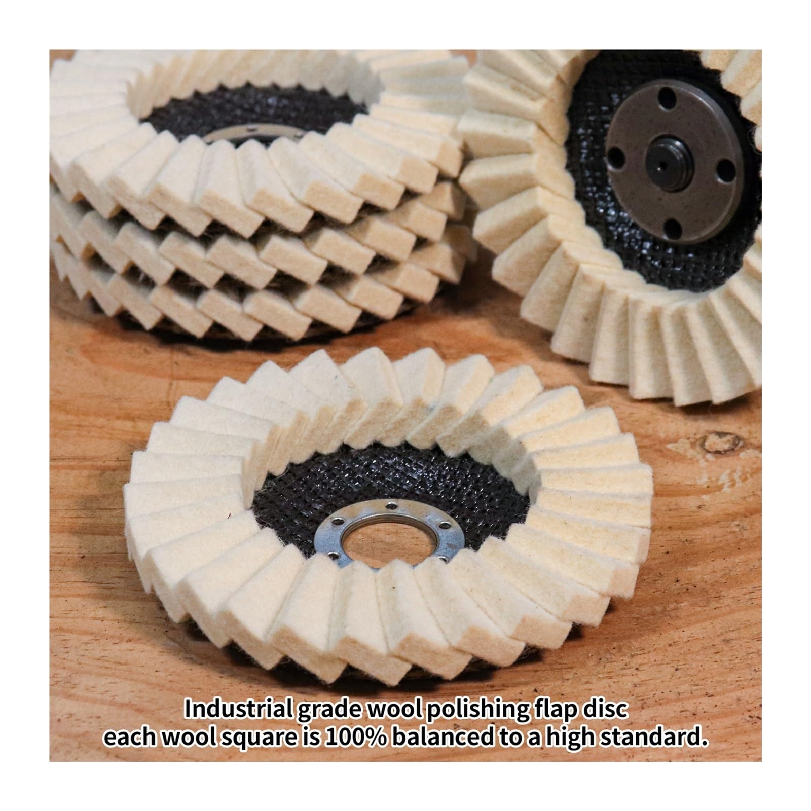 Platorello for lucidatura in lana da 125 mm for smerigliatrice angolare | Disco lucidante for smerigliatura di metallo, vetro, ceramica, tampone in lana, fai da te for la casa(10pcs)