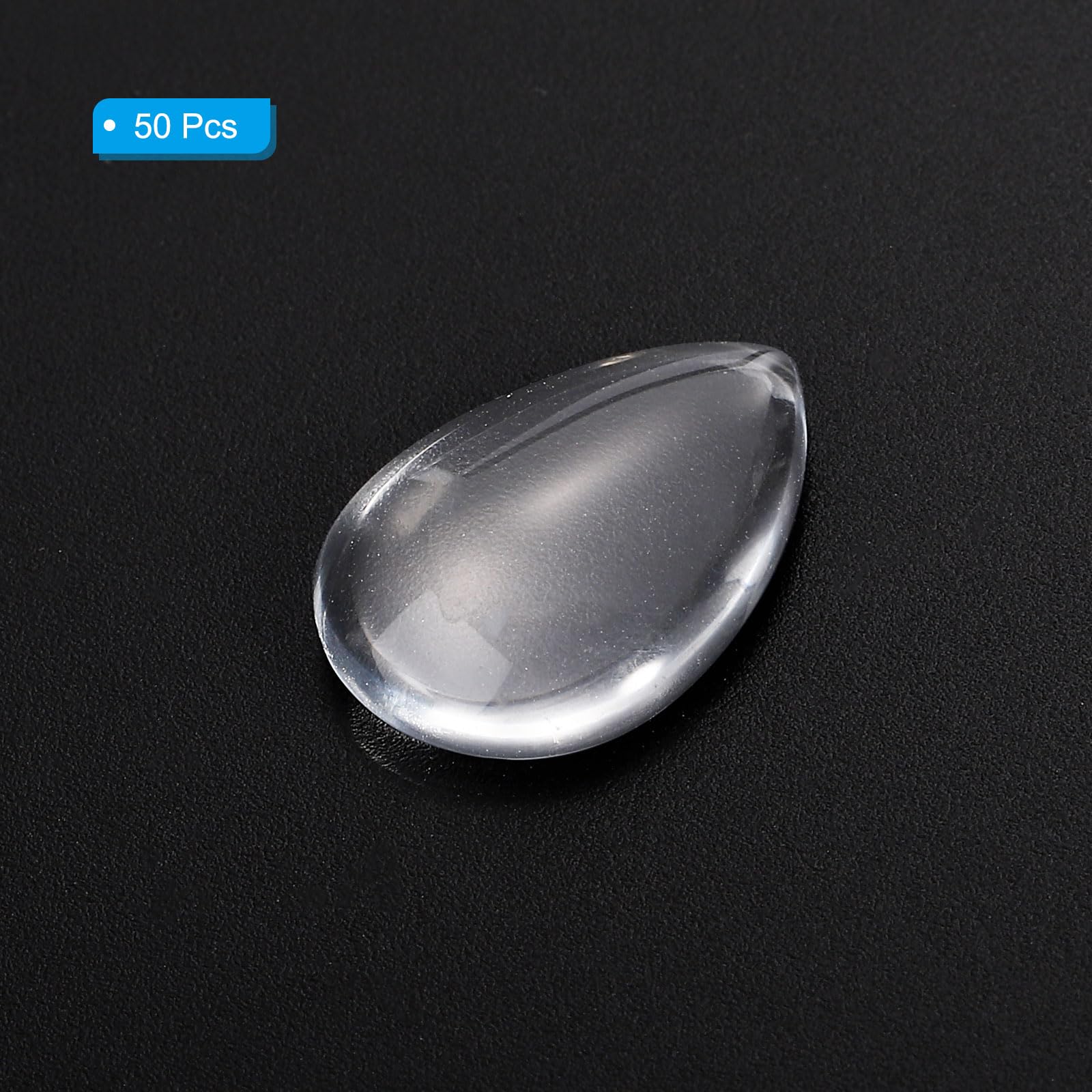 PATIKIL Transparent Glass Cabochons, 50Pcs 13x18mm Drop Shaped Glass Dome Tiles for Photo Pendant Jewelry Making Clear - Image 3