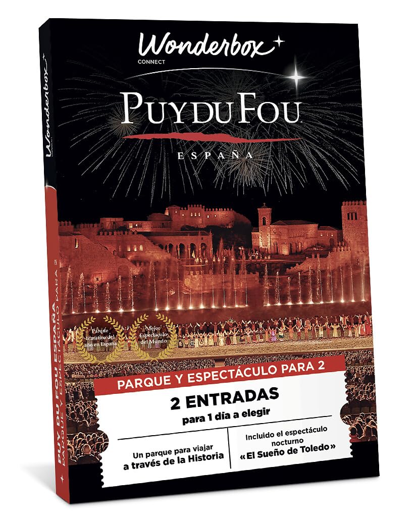 WONDERBOX Connect Caja Regalo PUY du FOU España Parque Espectáculo 2 entradas 1 día Nocturno El sueño de Toledo Válido 27 Meses