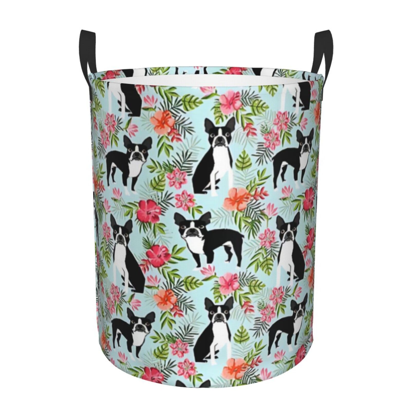 M Circular Hamper – Collapsible dog Print Laundry Basket