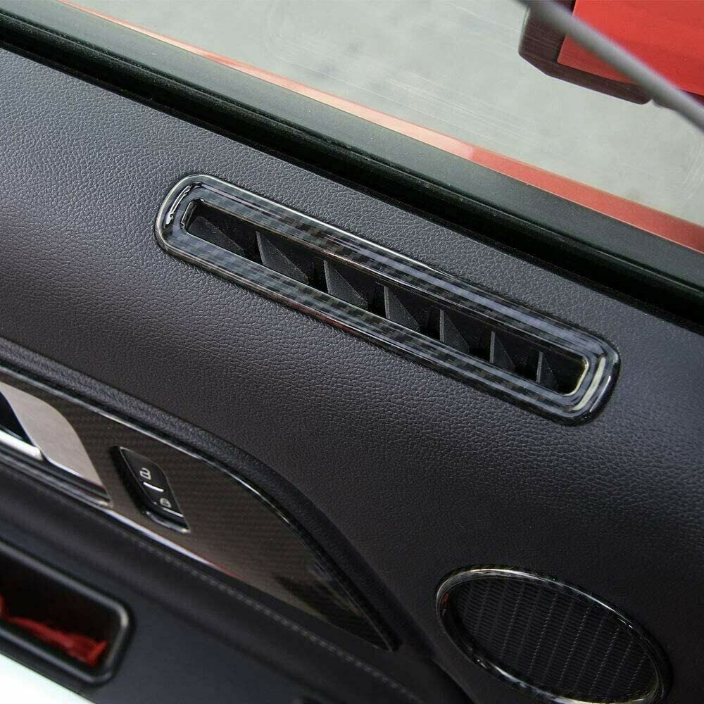 TMDGG Lot 2 Autocollants Fibre Carbone Grille Aération Portière - Compatible Ford Mustang 2015-2019