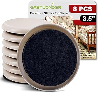 3.5-Inch Furniture Sliders for Carpet & Hardwood Floors, 8PCS Reusable Heavy-Duty Furniture Moving Pads, Effortless Moving and Surface Protection