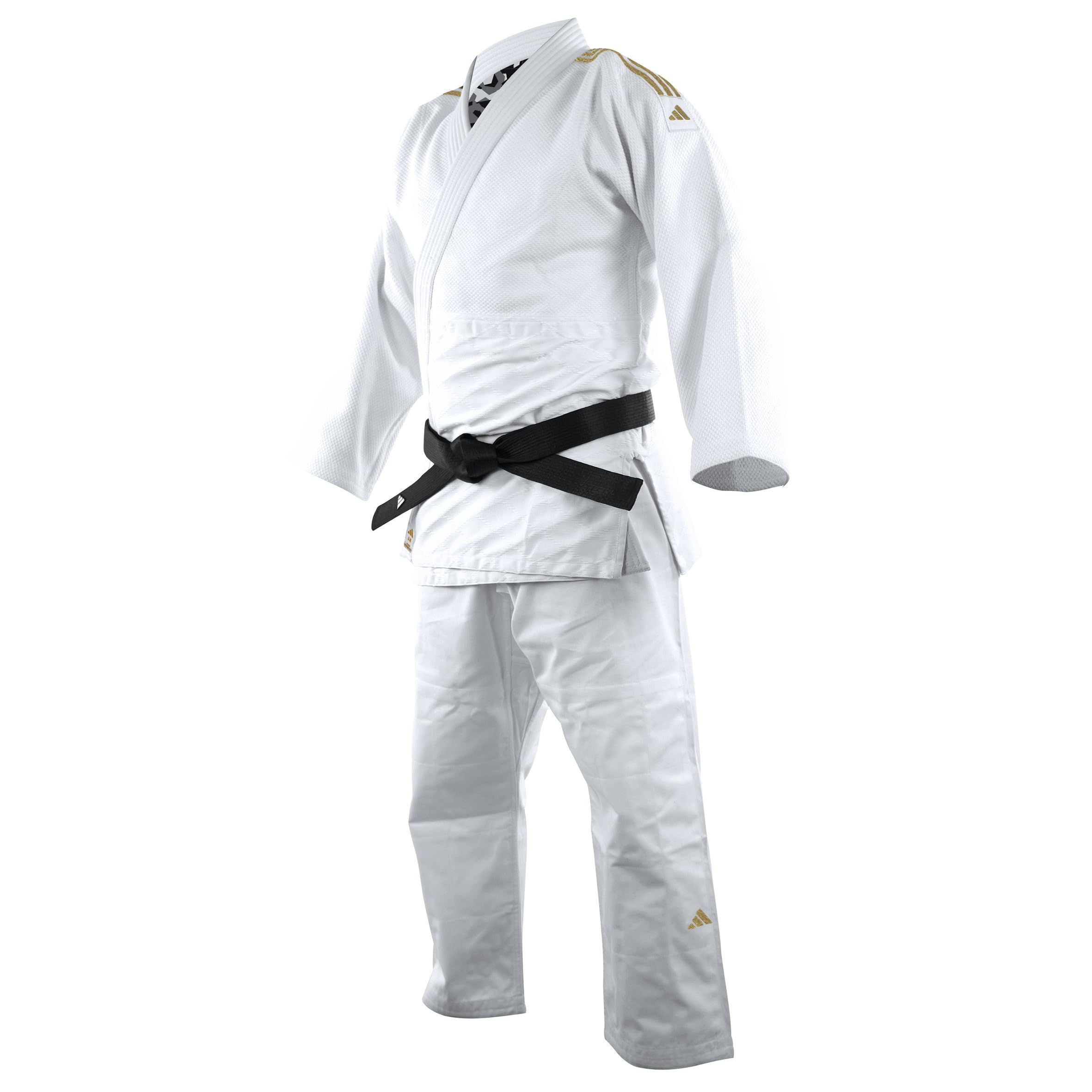 Kimono Judô Adidas Quest J690 Branco Com Faixas Bordadas Em