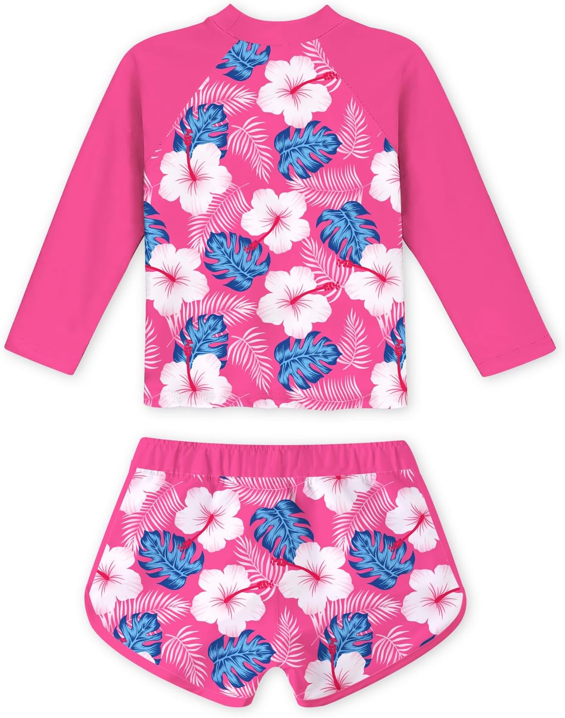 TUONROAD Girls 2 Pieces Rash Guard Swimsuit Long Sleeve Tankini for 4-10 Years