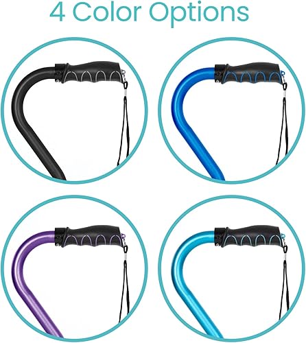 Miniatura 8 de Bastón ajustable con cuatro puntas, ligero, unisex y ambidiestro, Azul, 1