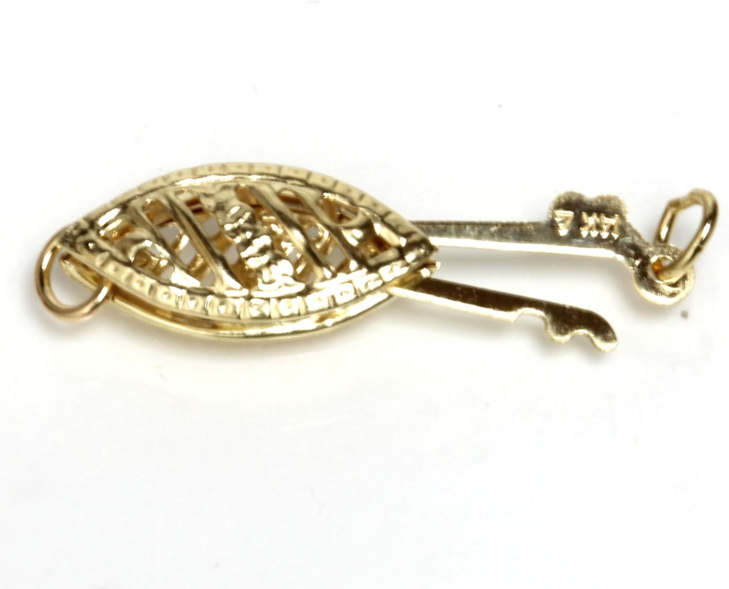 14k Solid Yellow Gold Filigree Clasp for Jewelry Pearl or Bead of Single Strand