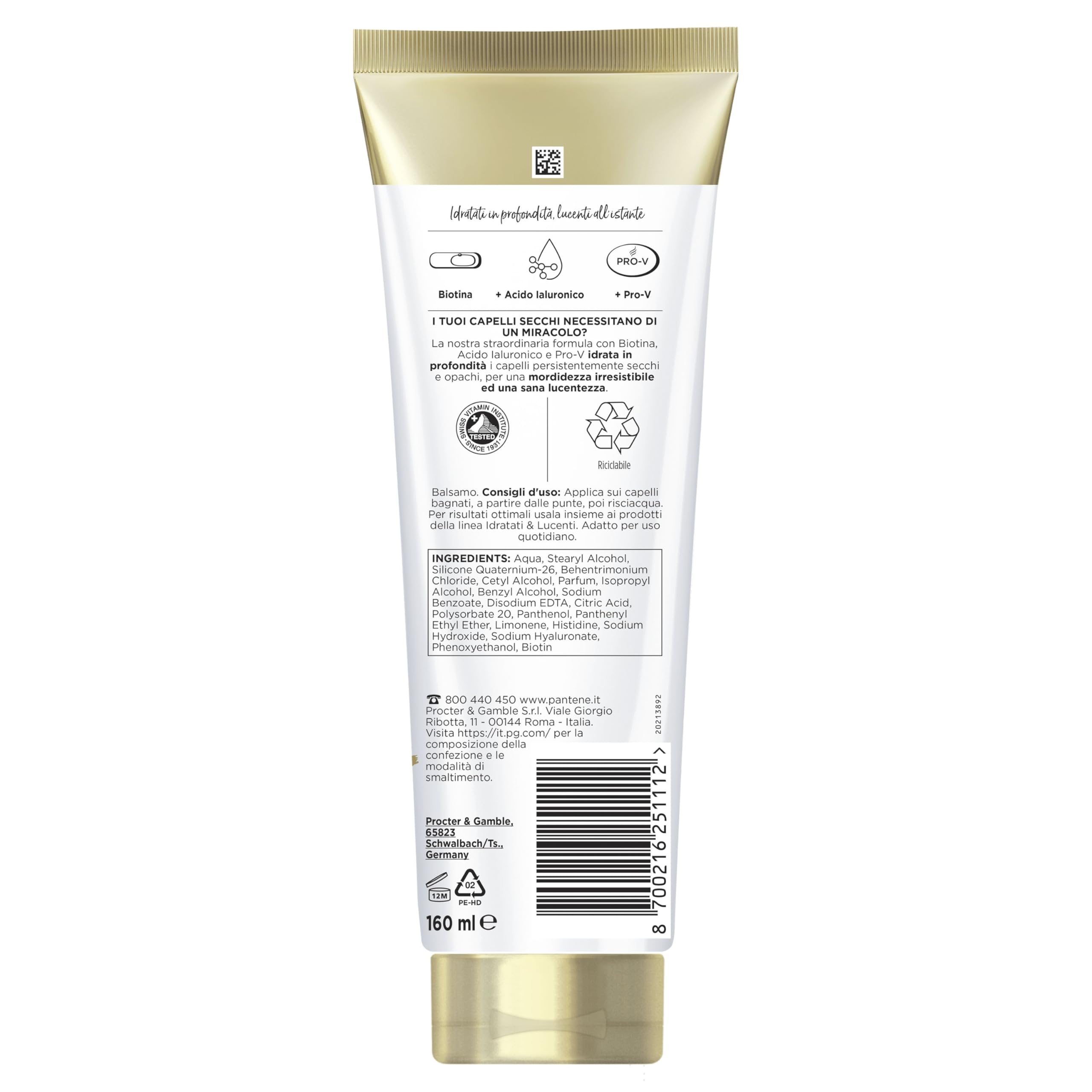 Pantene Pro-V Miracles Idratati & Lucenti Set Regalo per Capelli: 1x Shampoo 250ml, 1x Balsamo 160ml, 1x Maschera 300ml, Trasforma Capelli Secchi e Danneggiati in Morbidi e Lucenti