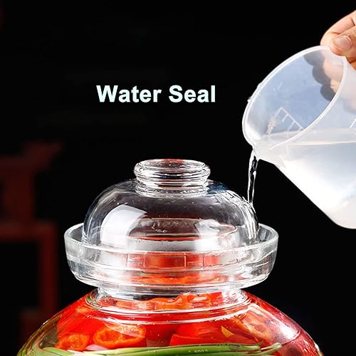 Miniatura 3 de Tarro de vidrio de 1,5 litros con tapa de fermentación, kit de fermentación tradicional con tapa de sellado de agua, tarro de pepinillos para