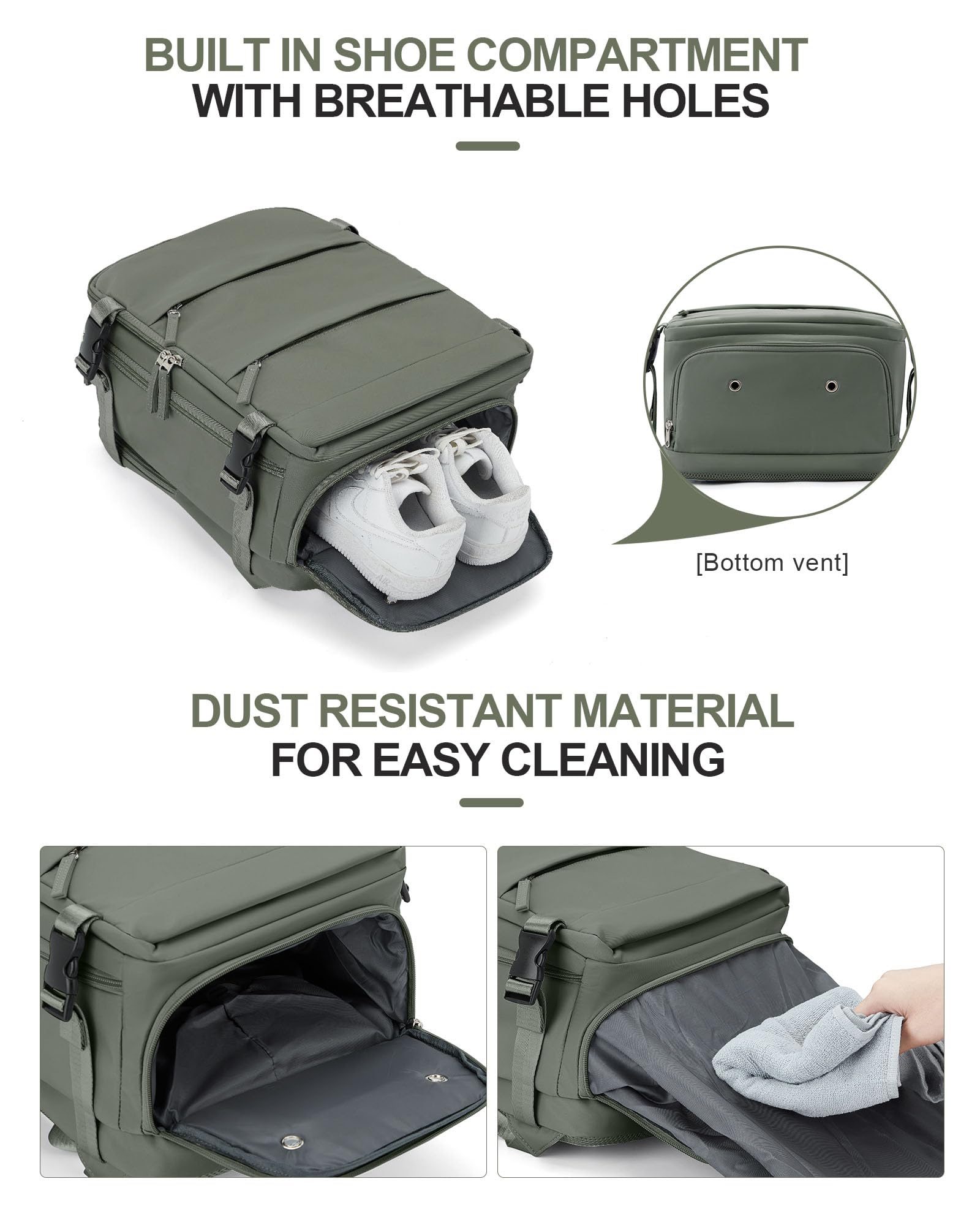 BJLFS Borse da Cabina per Ryanair 40x20x25 Bagaglio a Mano Zaino da viaggio aere,Zaino Easyjet 45x36x20,Zaino Casual per laptop da 14 pollici per scuola