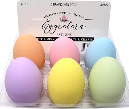 Ceramic Nest Eggs 6-Pack Pastel