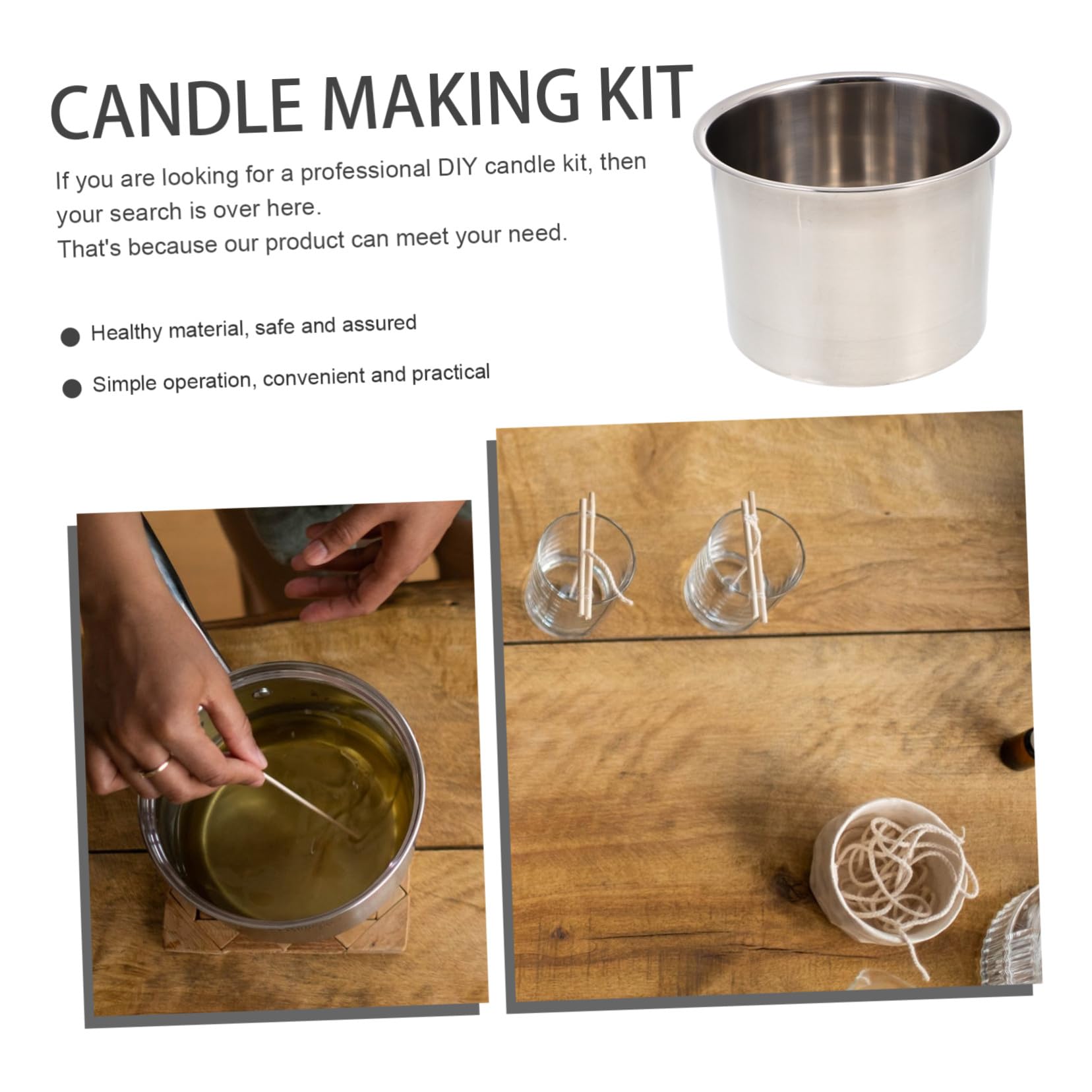 UKCOCO Acero Inoxidable Kit para Hacer Velas Aromáticas DIY, 1 Set