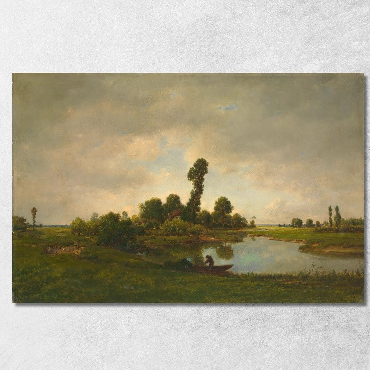 Tableau paysage fluvial Théodore Rousseau pour une atmosphère poétique