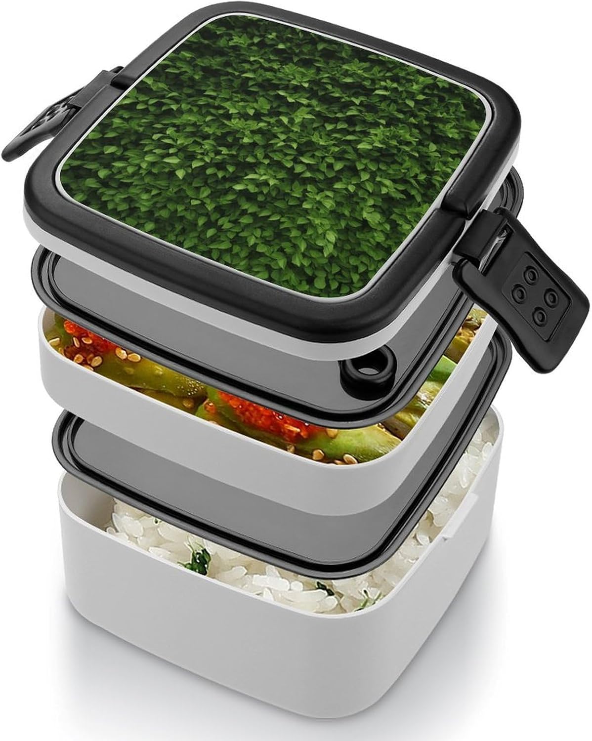 Hedge Bento Box Sealed Leakproof Double Layer Lunch Box Portable Bento Boxes With Handle For Office Camping Travel