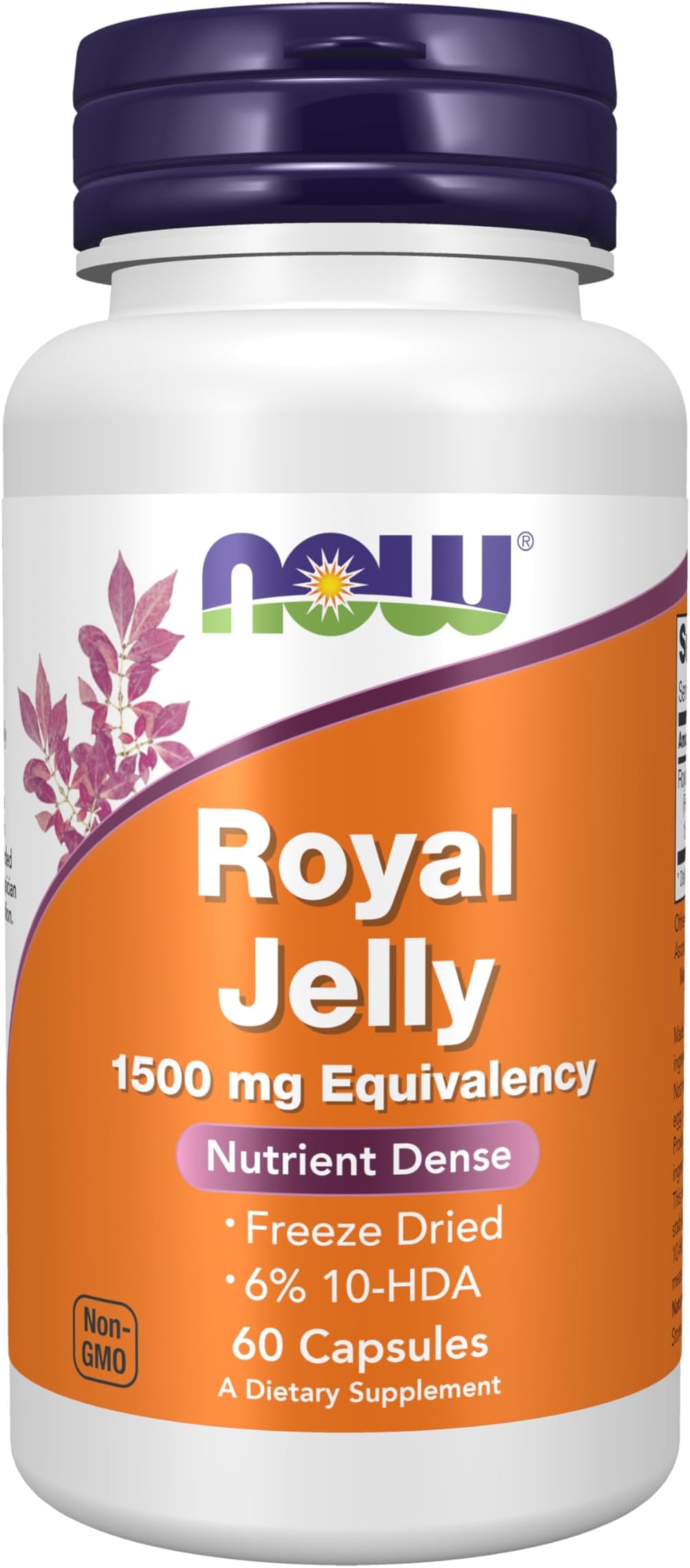 Now Foods Royal Jelly 1500 mg | Freeze-Dried Bee Superfood with 10-HDA for Energy, Vitality, Stamina & Immune Support | 60 Capsules