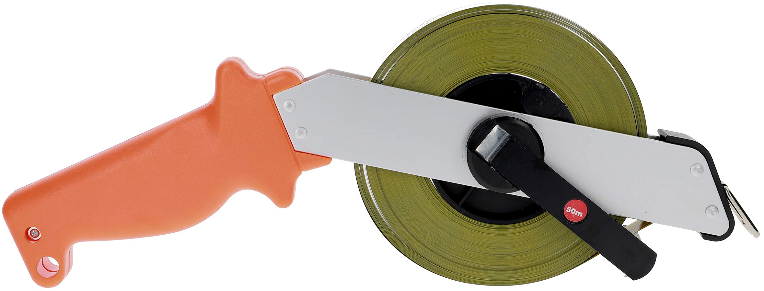 PRODIAMANT® Stahl Maßband 50m [MAßBANDBREITE 13MM] - Bandmaß - Rollbandmaß mit Zentimeter & Millimeter Skala - klappbare Kurbel - Robust & Rostgeschützt - Messungen für Profis & Heimwerker - Langlebig
