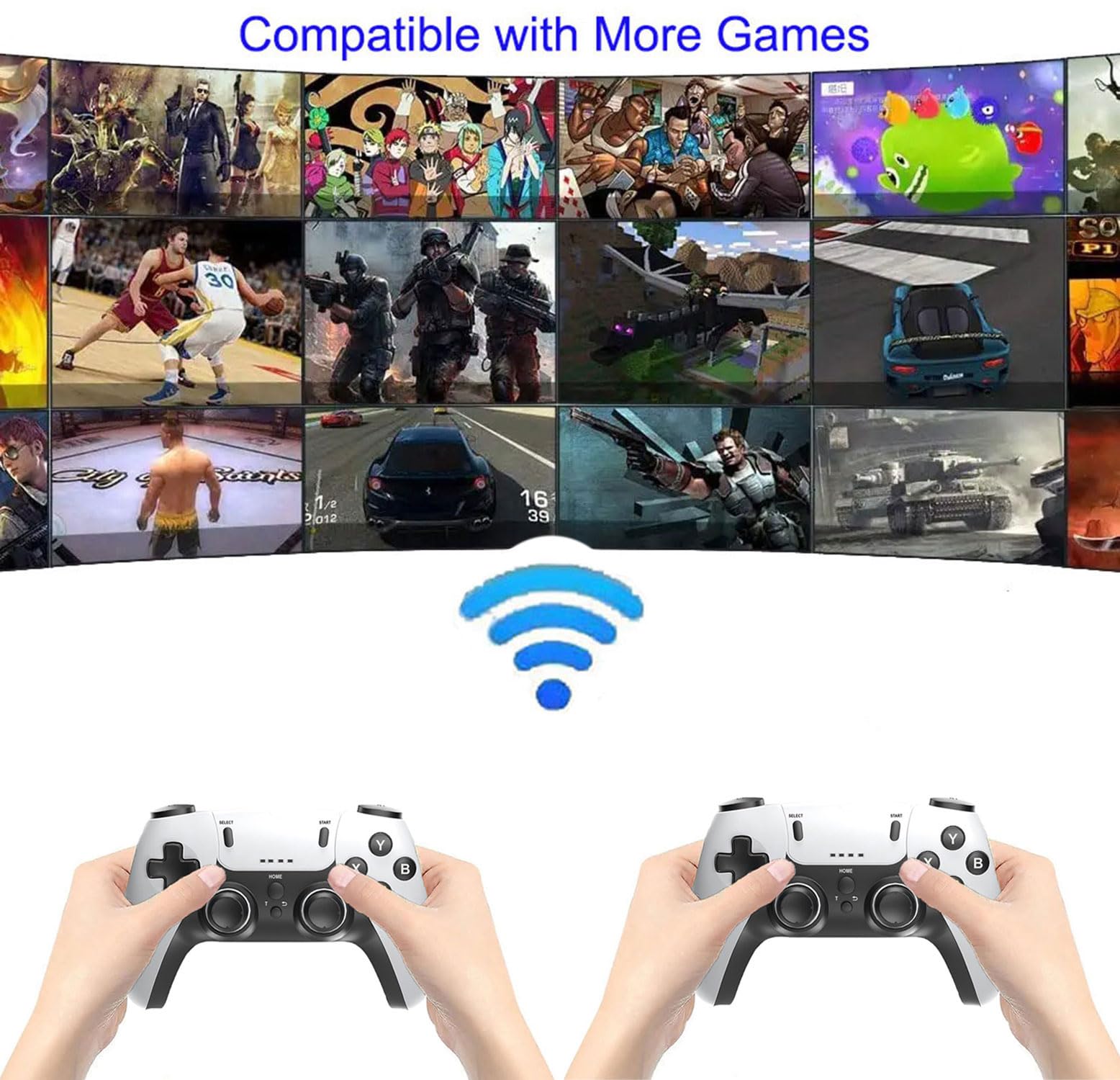 Paquete de 2 controladores inalámbricos para Windows PC/Raspberry Pi/Stick/TV/Game Box, mando a distancia recargable con Turbo para emulador de computadora portátil, Roblox, Steam, RetroPie, RecalBox