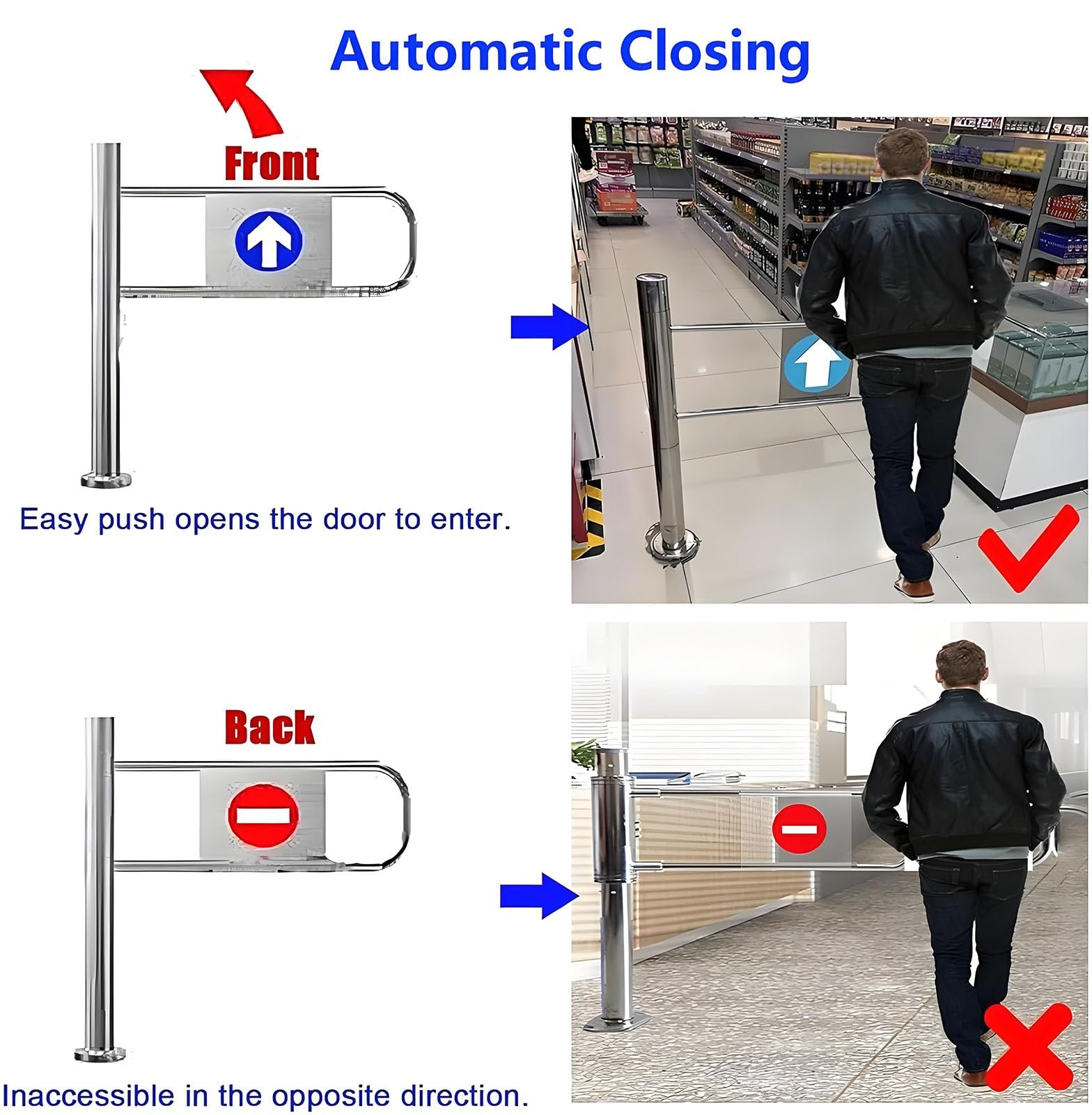 ngGateFacile da installarePerfetto per magazzini e negozi al dettaglio e sistema di chiusura