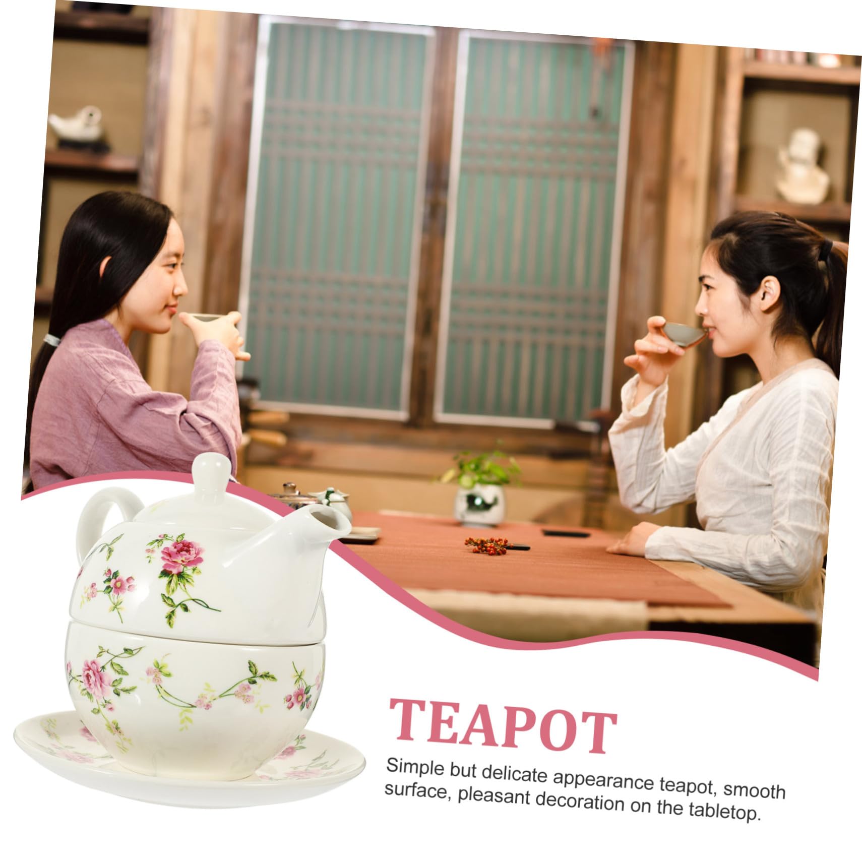 Service à Thé en Céramique Petit Modèle avec Soucoupe à Thé Motif Rattan Compatible Dégustation Kung Fu pour Usage Domestique et Voyage 1 Personne