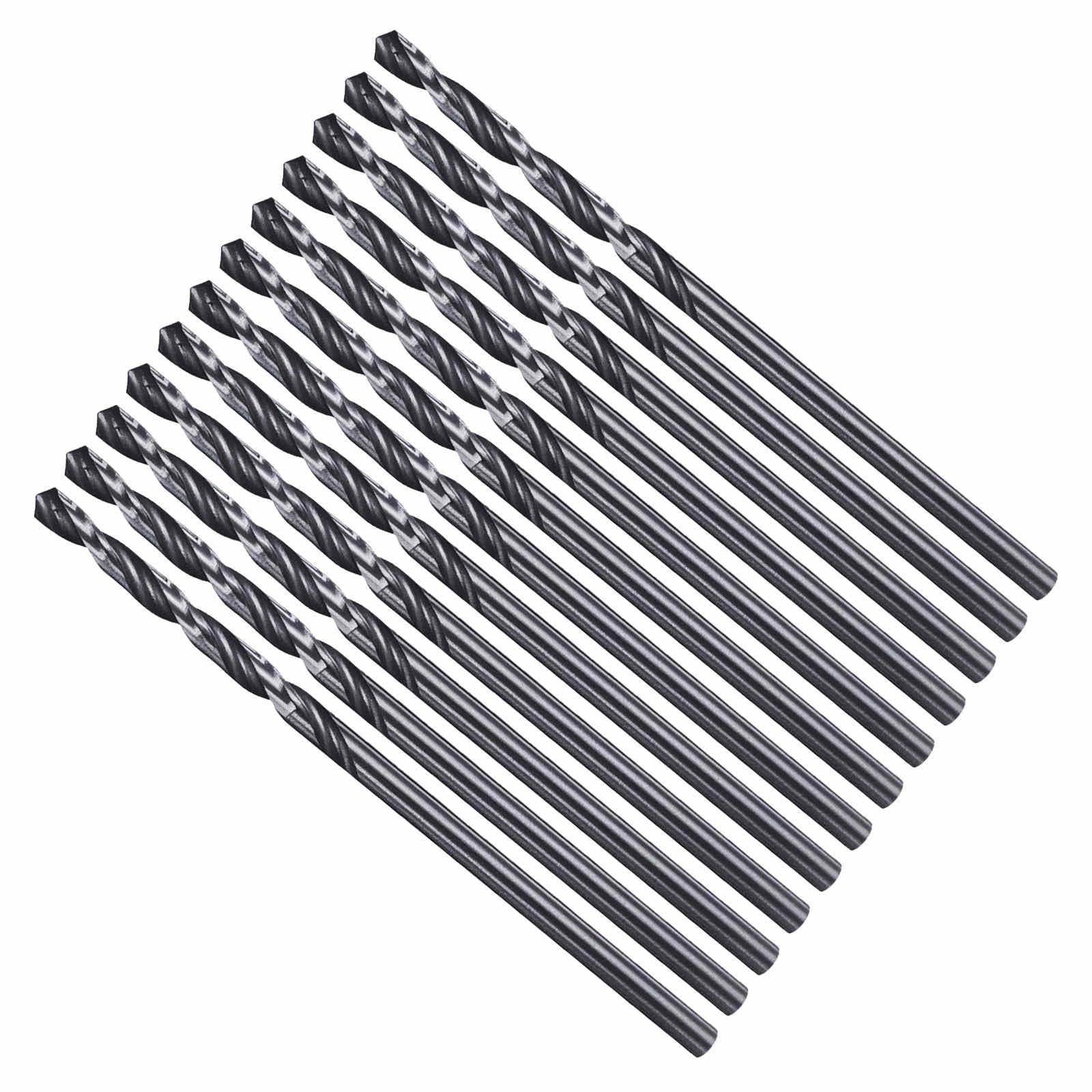 CoCud 2.4mm Drill Bit, 3/32" Cutting Diameter, 4241 HSS Nitriding Black 118° Cutting Angle Versatile Bits - (Applications: for Drilling Plastic Wood Soft Metal), 12-Pieces — image 1