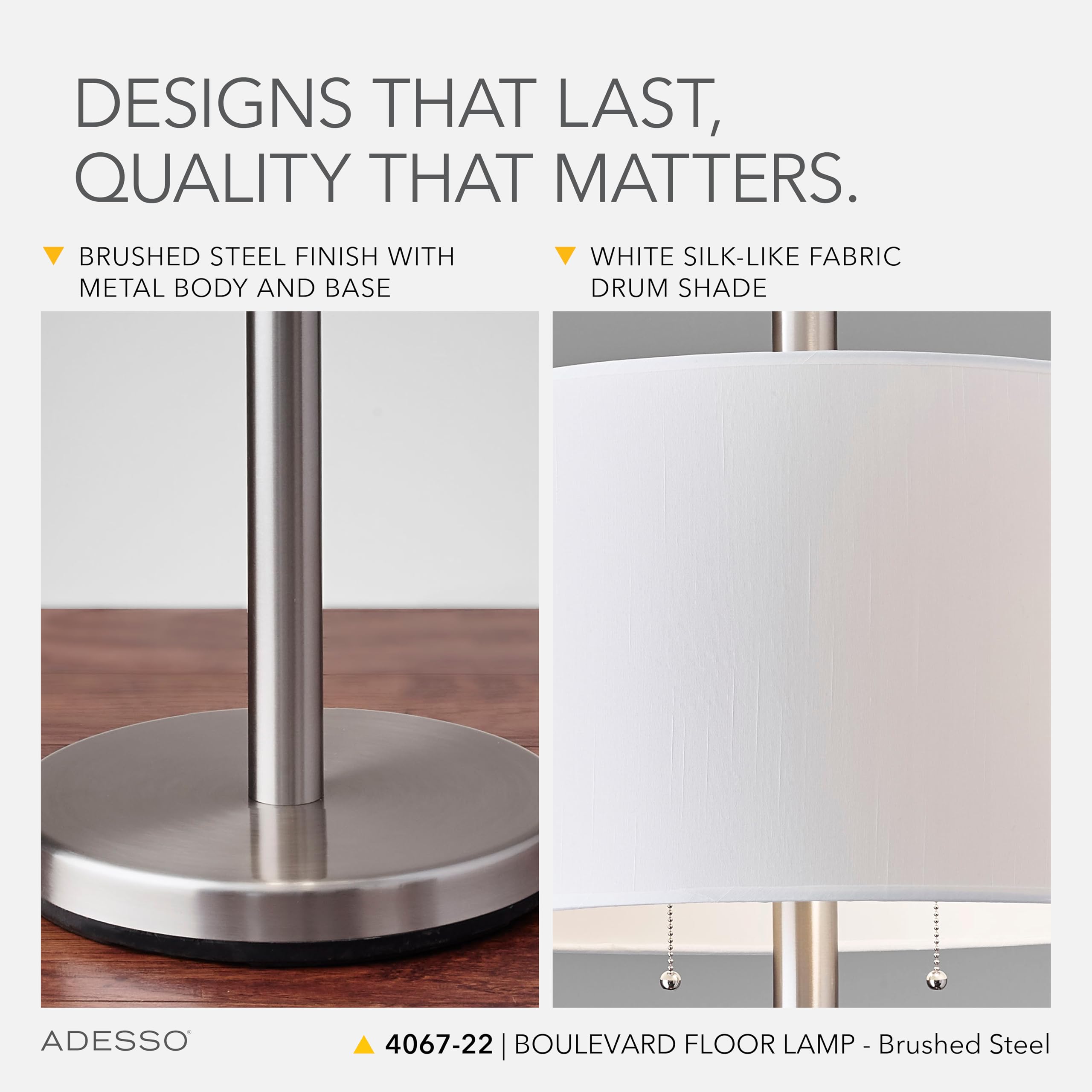 Amazon.co.jp: Adesso 4067-22 Boulevard Floor Lamp, Satin Steel by