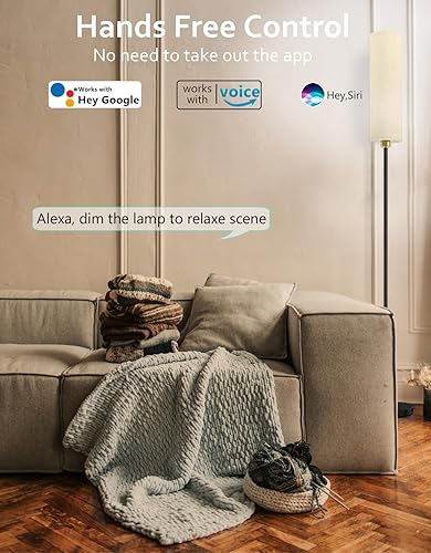 Miniatura 3 de Lámpara de pie inteligente funciona con Alexa y Google Home, cambio de color, regulable sin escalones para sala de estar, modernas lámparas WiFi de