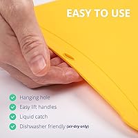 Vista 4 de Blue Ginkgo Juego de 3 alfombrillas de corte de TPU – Tablas de cortar de cocina flexibles, aptas para cuchillos y duraderas hechas en Corea