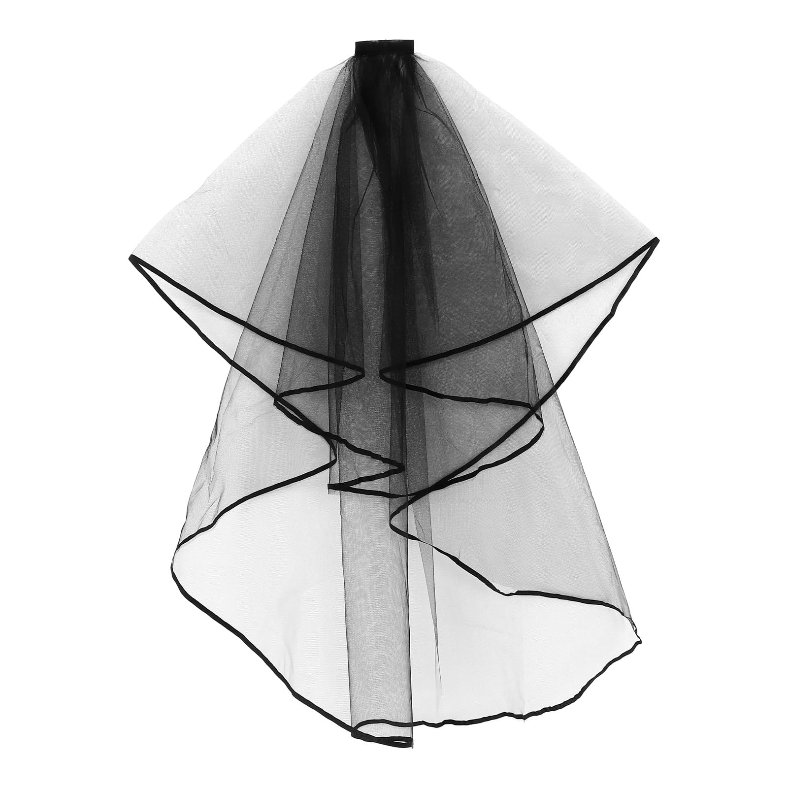 Zerodeko Velo Perfectos Peine con Poliéster para Novia Boda Negro de Accesorios Elegante Actividades Infantiles y Despedidas de Soltera